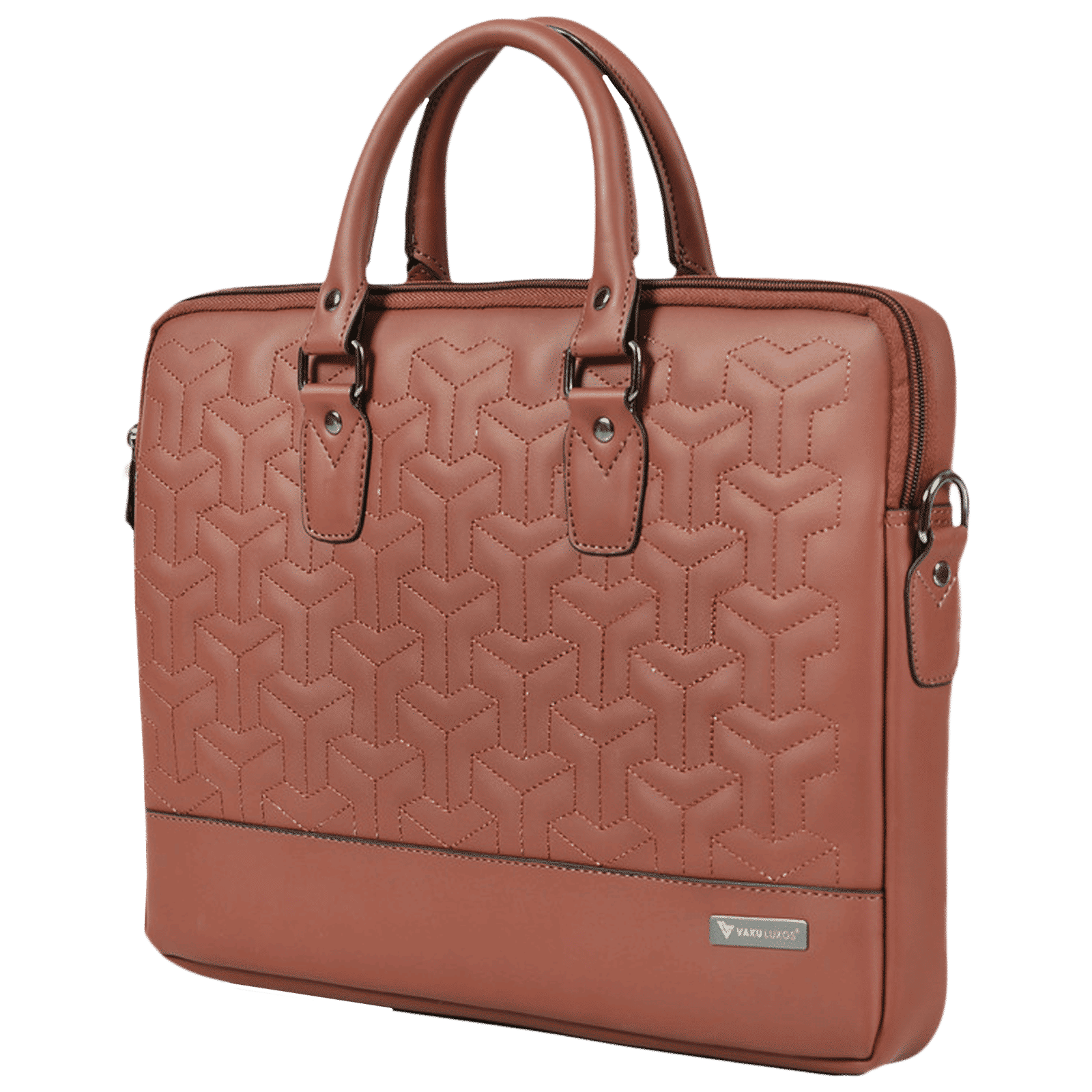 Dr. Vaku Ramona Vegan Leather Laptop Sling Bag for 15 Inch Laptop (Water Resistant, Tan Brown)_5