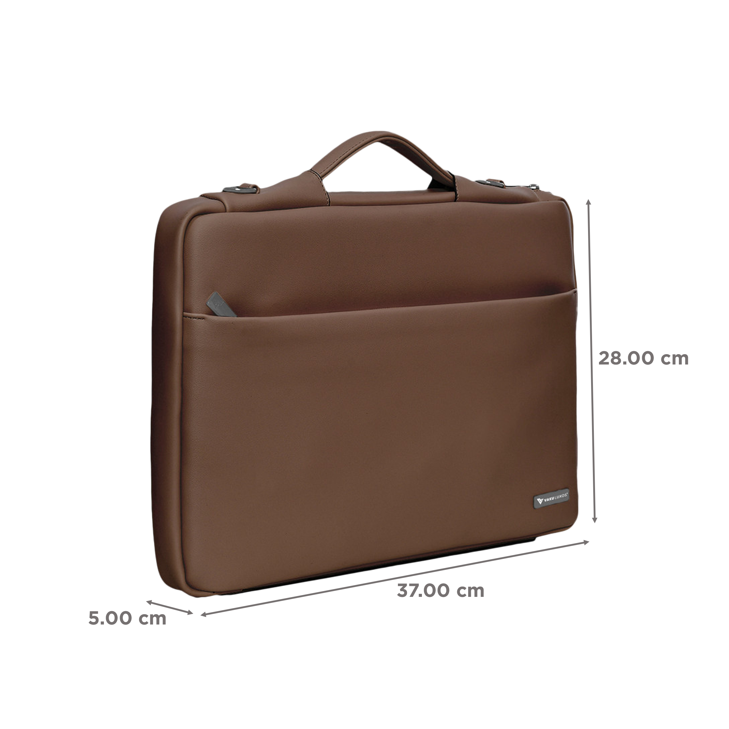 Dr. Vaku Polyurethane Leather Laptop Sleeve for 15.6 Inch Laptop (Water Resistant, Butterscotch)_2