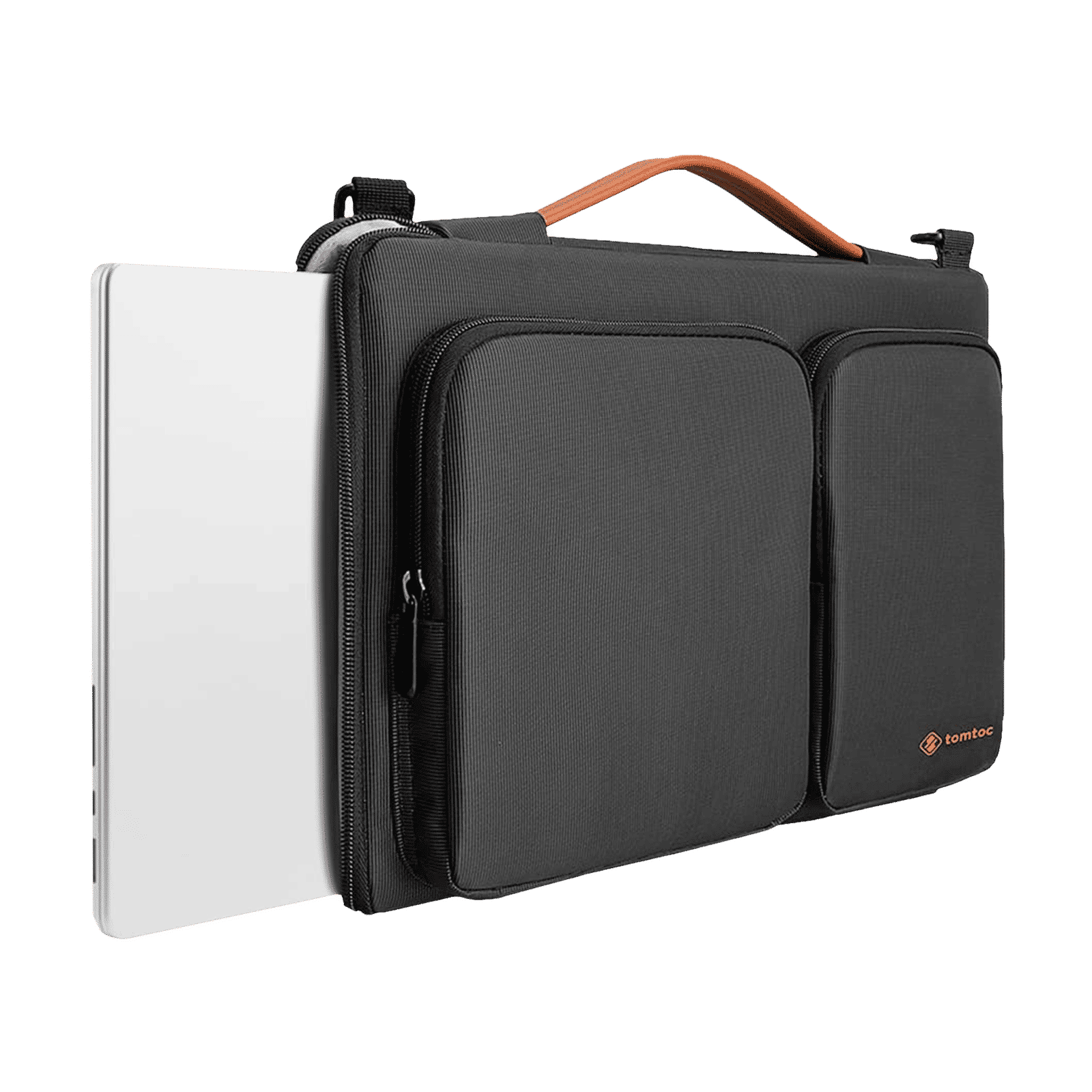 tomtoc Defender Fabric Laptop Sling Bag for 13.5, 14 & 14.4 Inch Laptop (Water Resistant, Black)_14