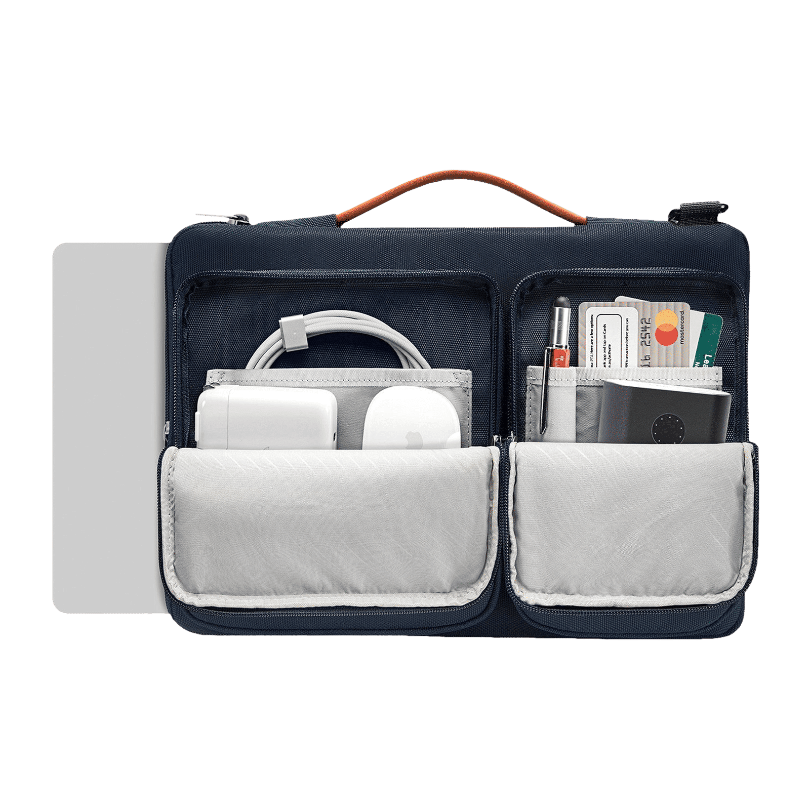 tomtoc Defender Fabric Laptop Sling Bag for 15.6 Inch Laptop (Water Resistant, Navy Blue)_5