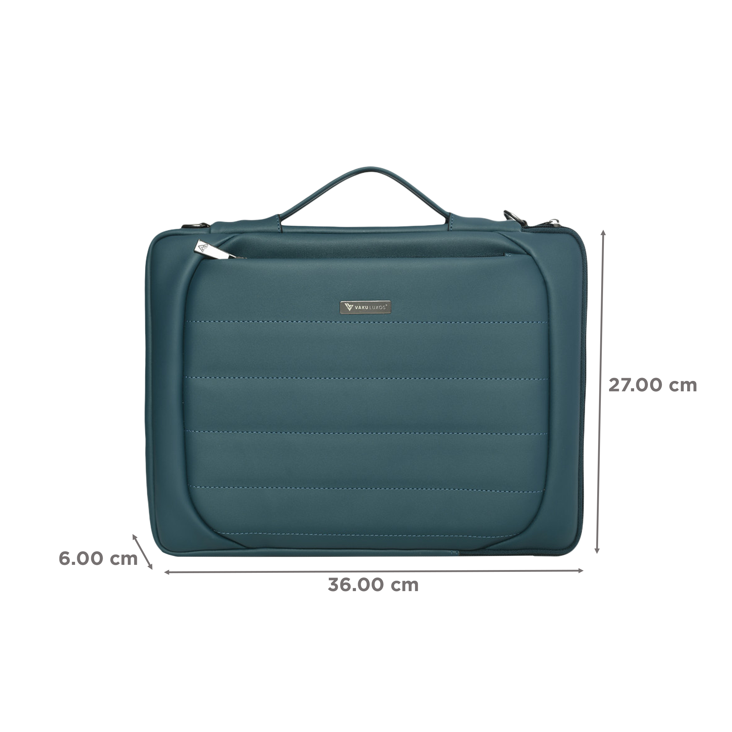 Dr. Vaku Lasa Chivelle Vegan Leather Laptop Sling Bag for 13 & 14 Inch Laptop (Water Resistant, Blue)_2