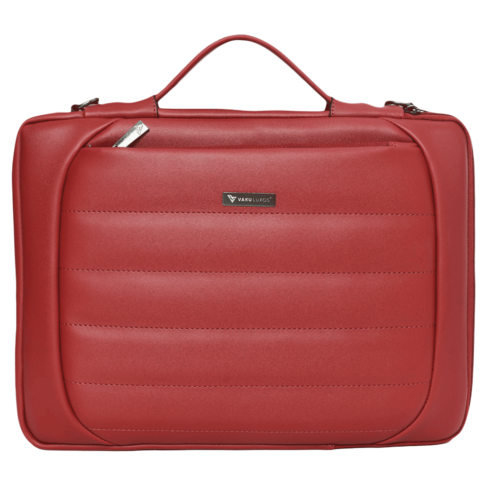 Dr. Vaku Lasa Chivelle Vegan Leather Laptop Sling Bag for 13 & 14 Inch Laptop (Water Resistant, Red)_1
