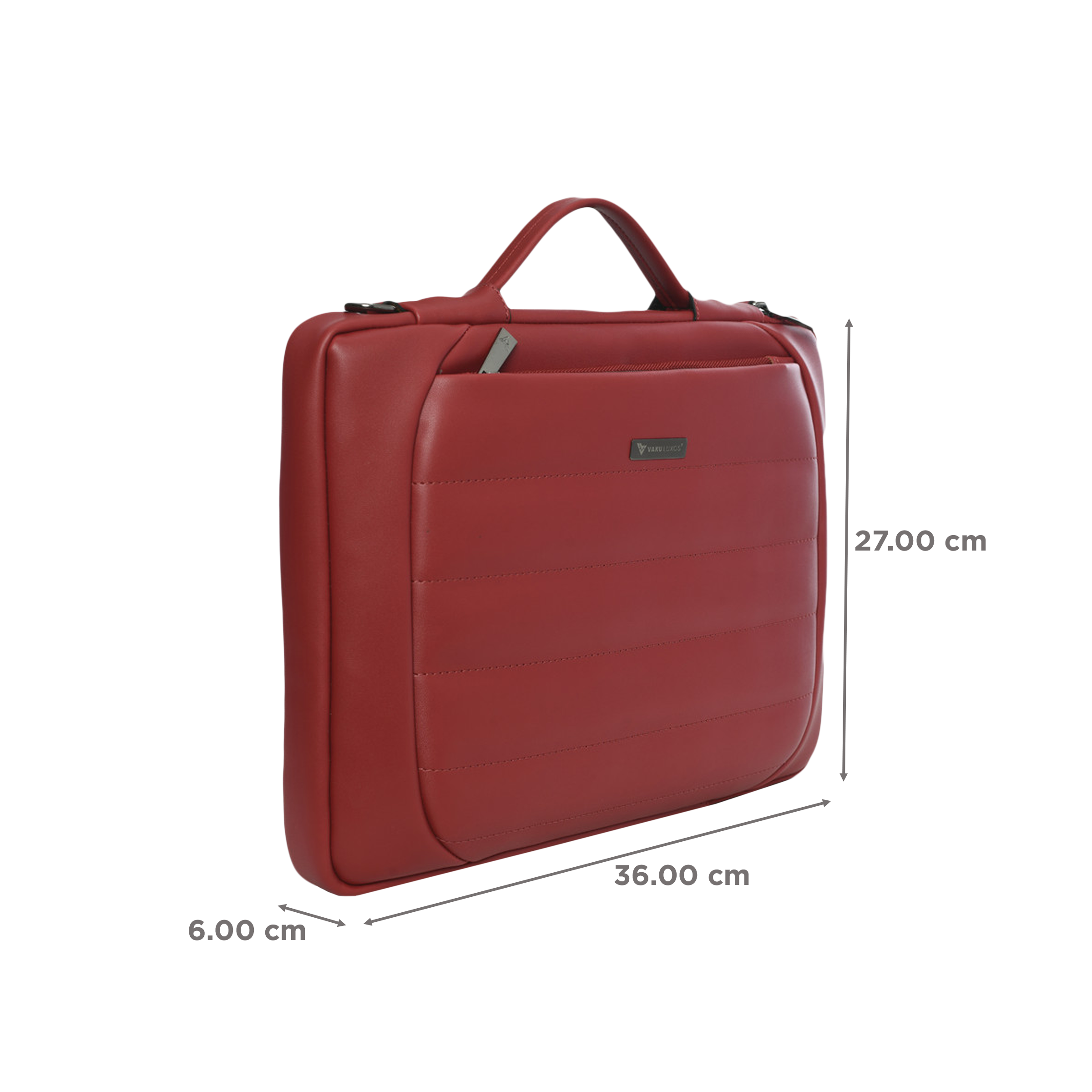 Dr. Vaku Lasa Chivelle Vegan Leather Laptop Sling Bag for 13 & 14 Inch Laptop (Water Resistant, Red)_2