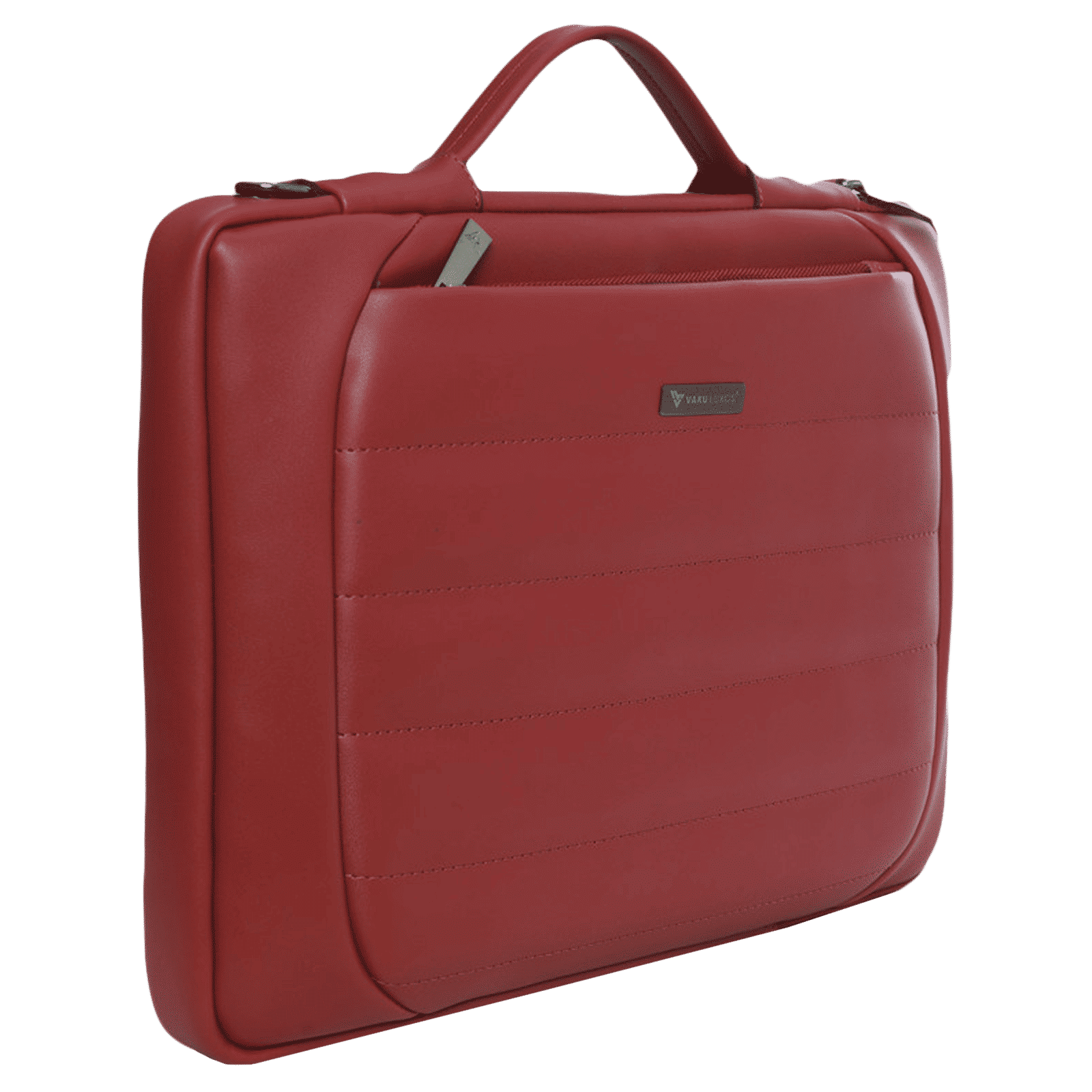 Dr. Vaku Lasa Chivelle Vegan Leather Laptop Sling Bag for 13 & 14 Inch Laptop (Water Resistant, Red)_5