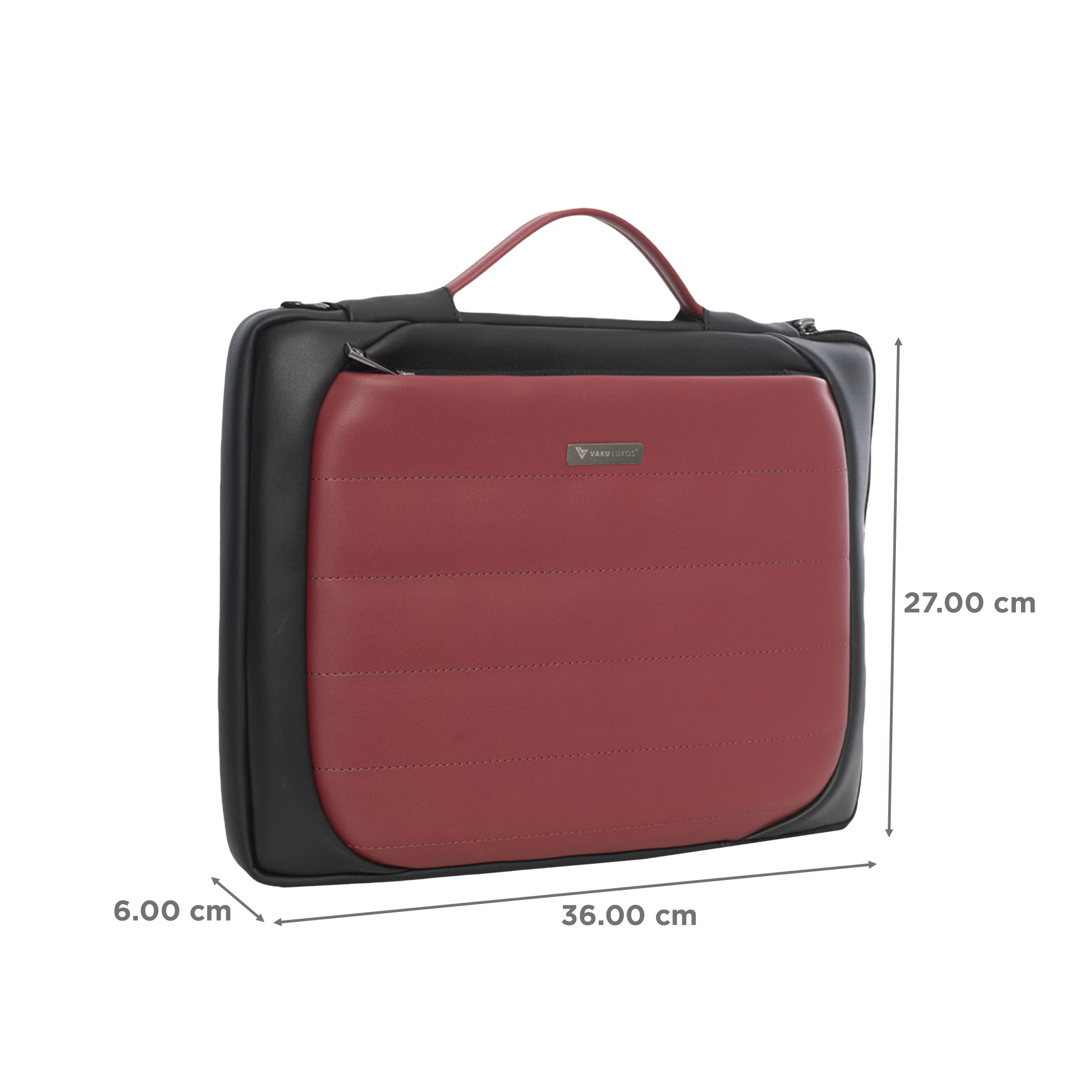 Dr. Vaku Lasa Chivelle Vegan Leather Laptop Sling Bag for 13 & 14 Inch Laptop (Water Resistant, Black/Red)_2