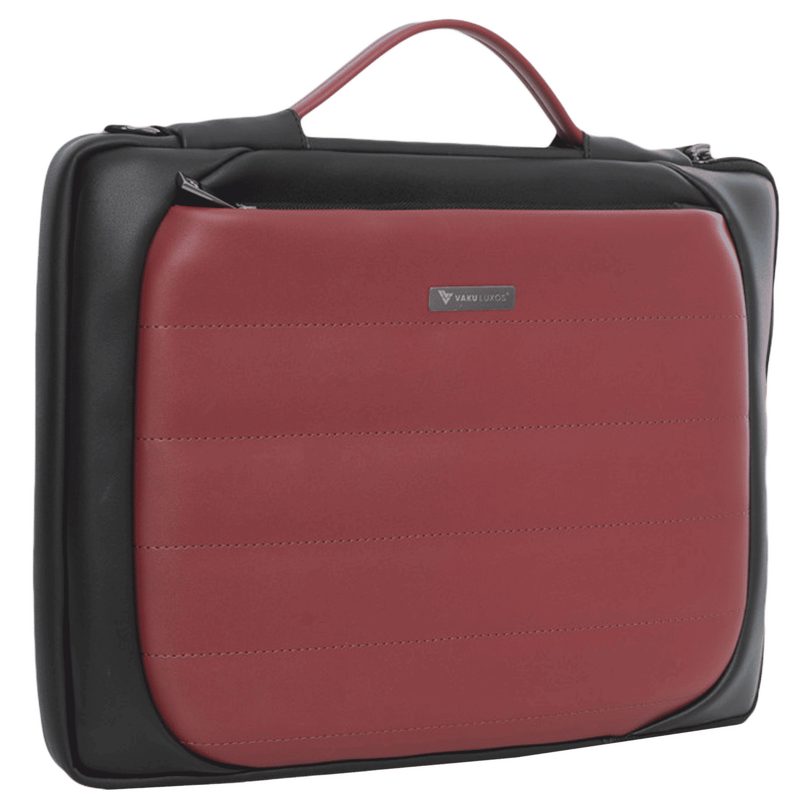 Dr. Vaku Lasa Chivelle Vegan Leather Laptop Sling Bag for 13 & 14 Inch Laptop (Water Resistant, Black/Red)_5