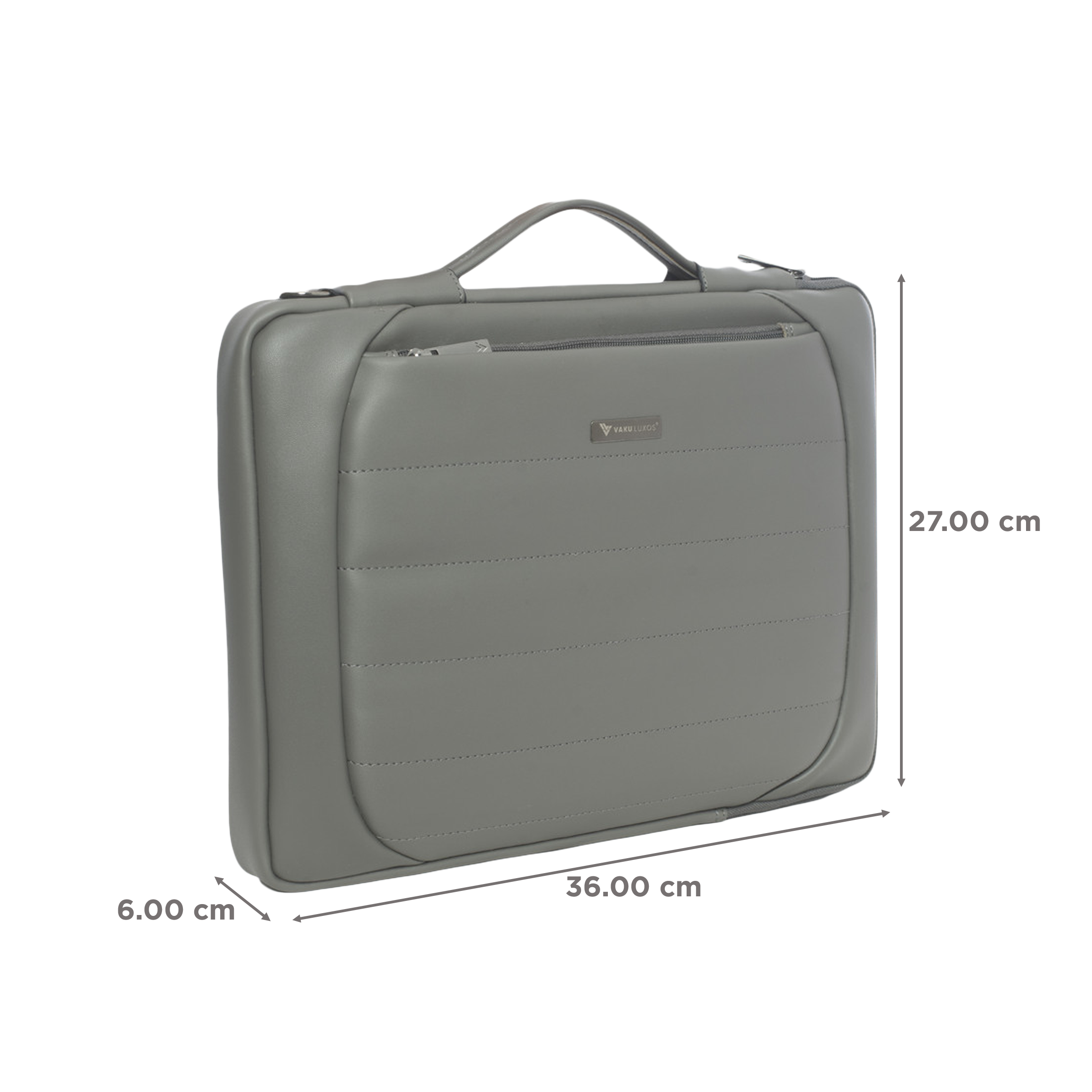 Dr. Vaku Lasa Chivelle Vegan Leather Laptop Sling Bag for 13 & 14 Inch Laptop (Water Resistant, Grey)_2