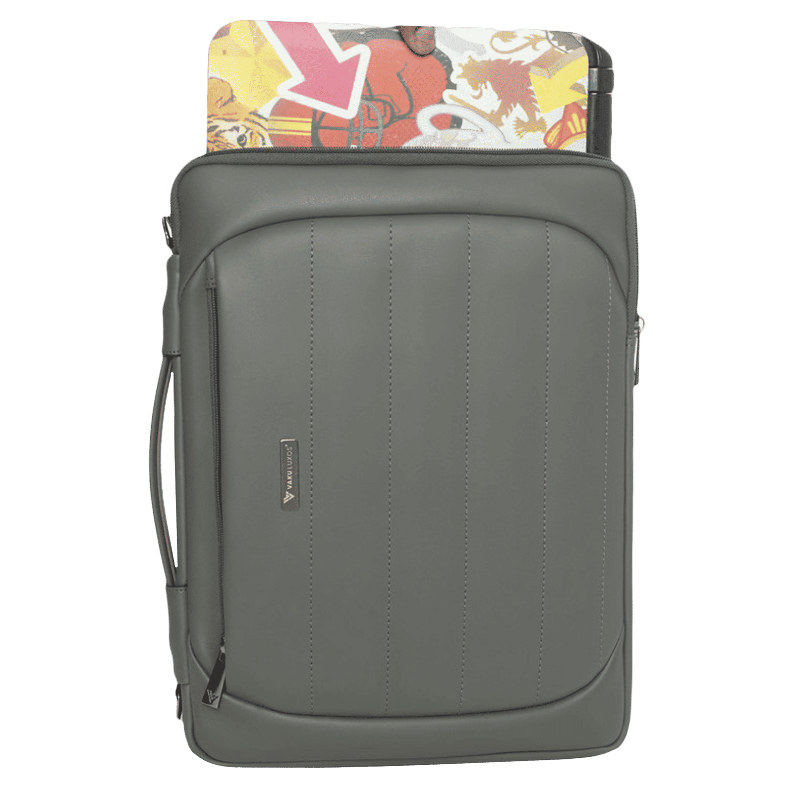 Dr. Vaku Lasa Chivelle Vegan Leather Laptop Sling Bag for 13 & 14 Inch Laptop (Water Resistant, Grey)_6