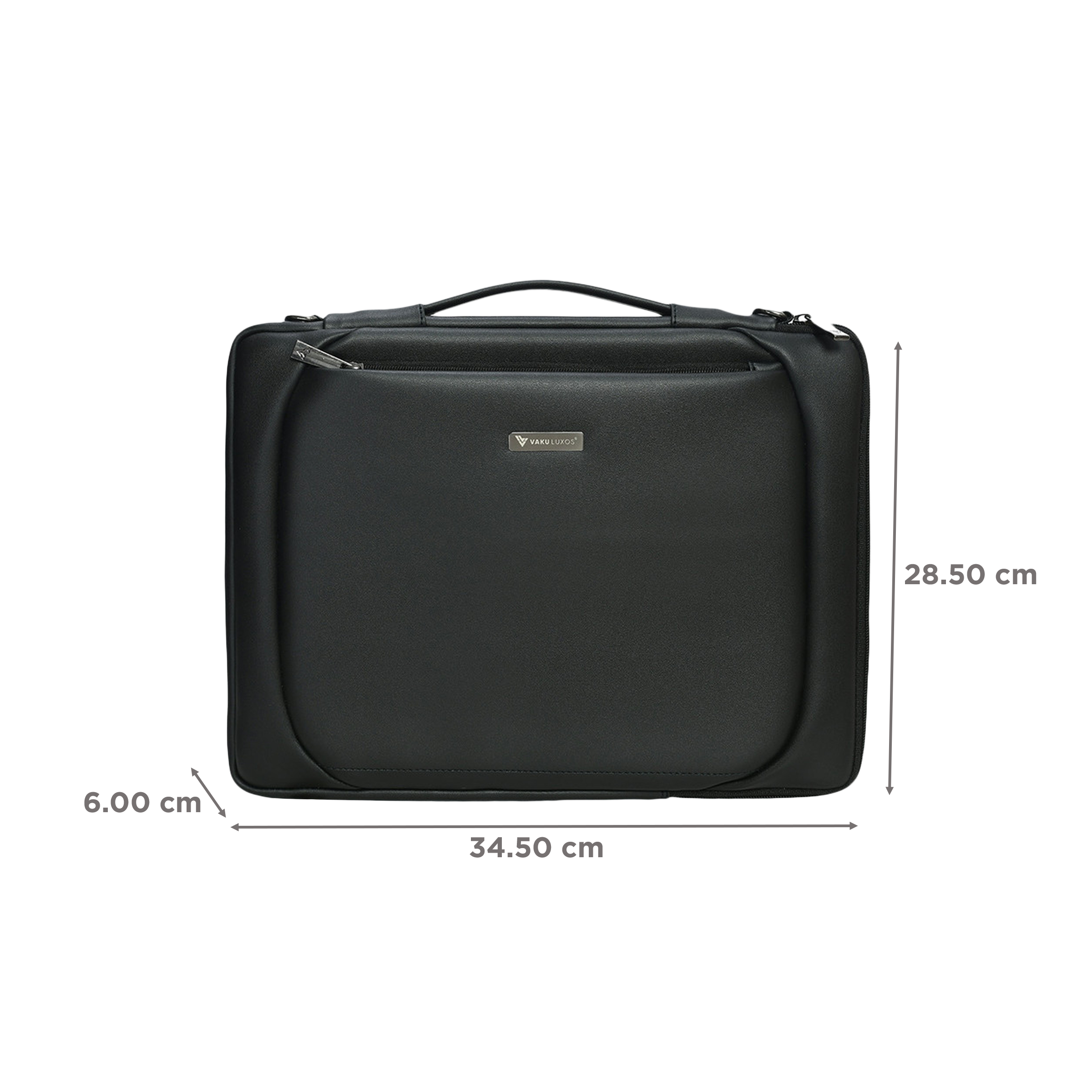 Dr. Vaku La Romani Polyurethane Leather Laptop Sling Bag for 14 Inch Laptop (Water Resistant, Black)_2