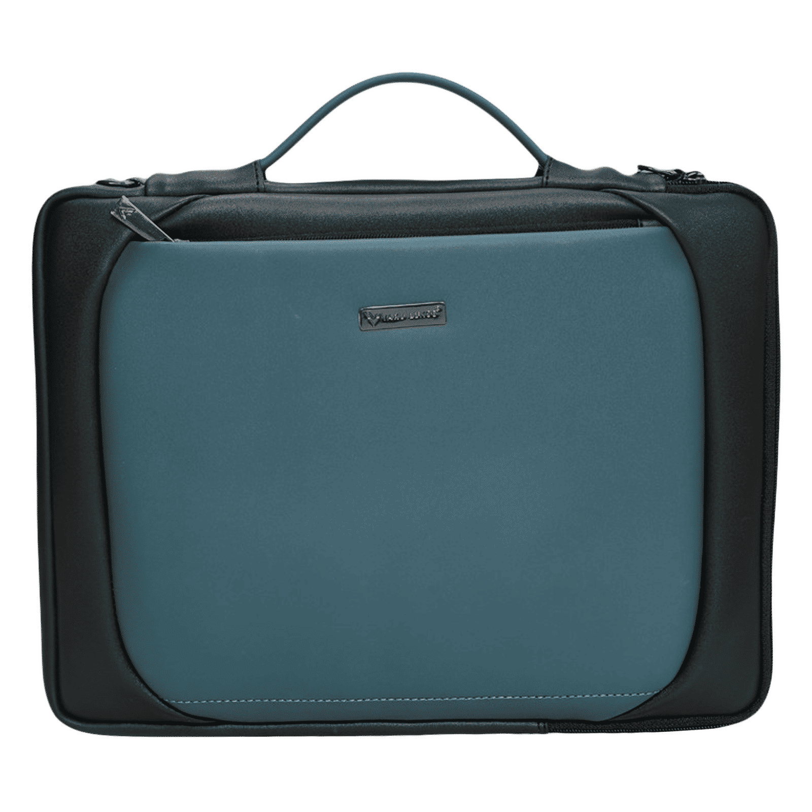 Dr. Vaku La Romani Polyurethane Leather Laptop Sling Bag for 14 Inch Laptop (Water Resistant, Blue/Black)_1