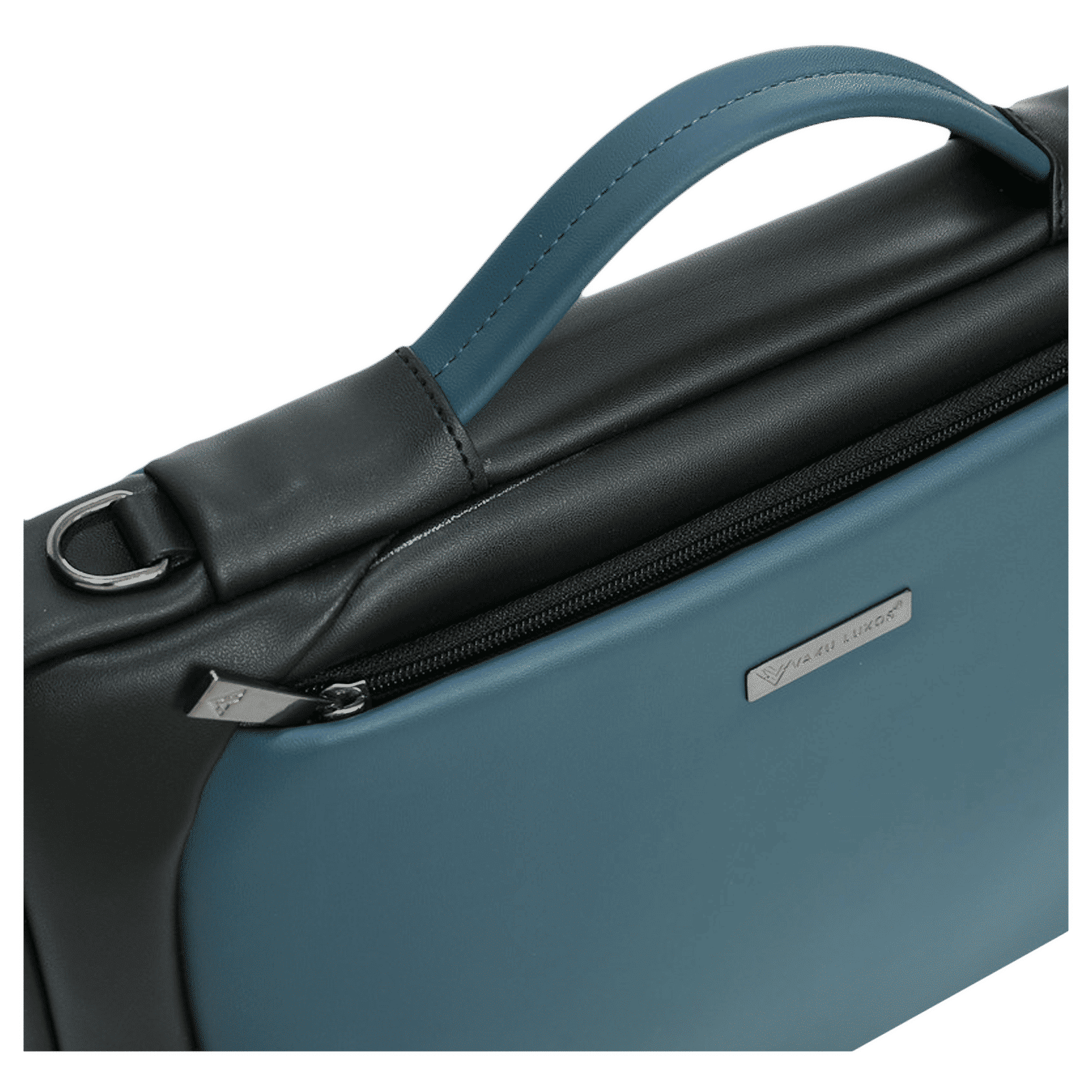 Dr. Vaku La Romani Polyurethane Leather Laptop Sling Bag for 14 Inch Laptop (Water Resistant, Blue/Black)_4