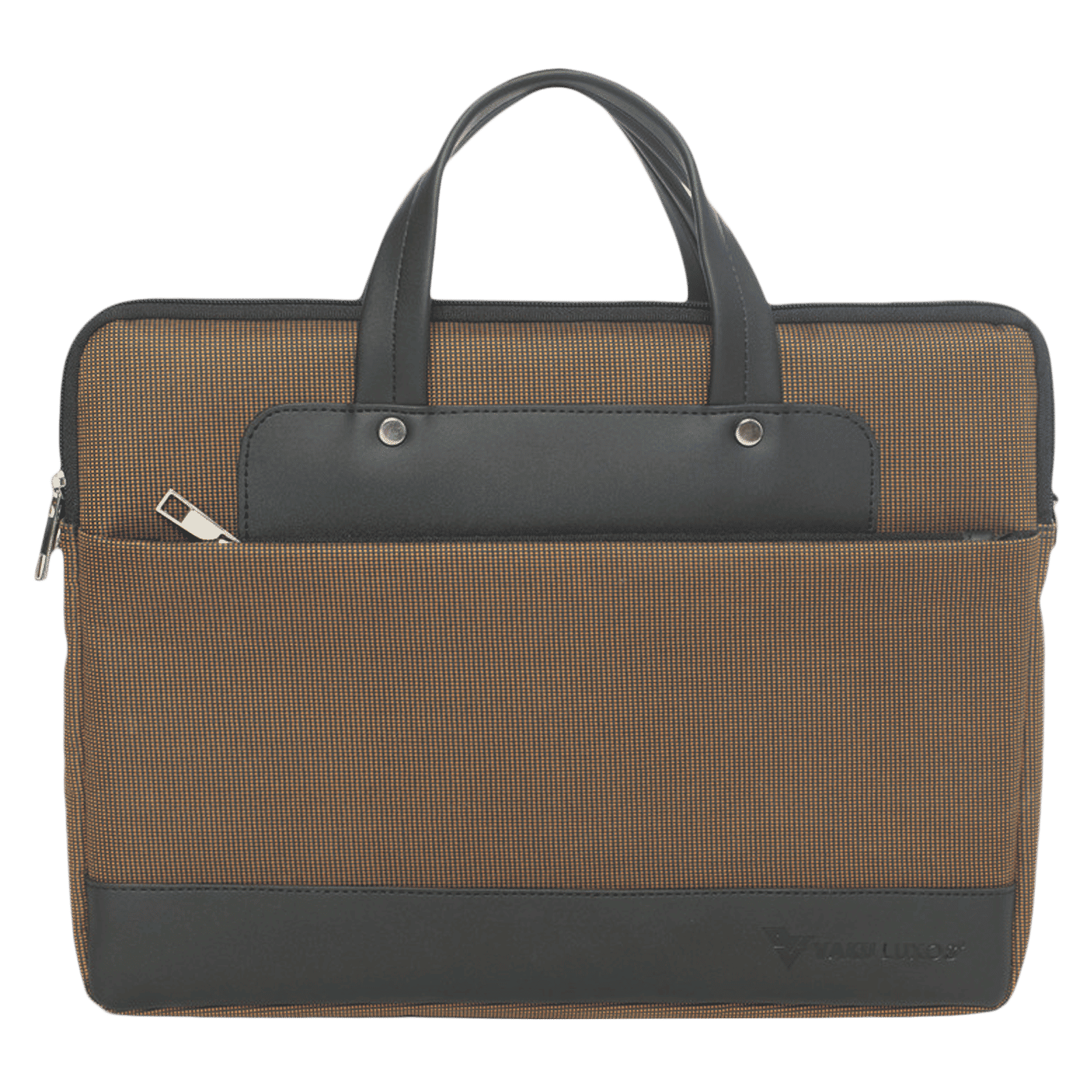 Dr. Vaku DA SALERNO Leather Laptop Sling Bag for 13 & 14 Inch Laptop (Water Resistant, Brown/Black)_1