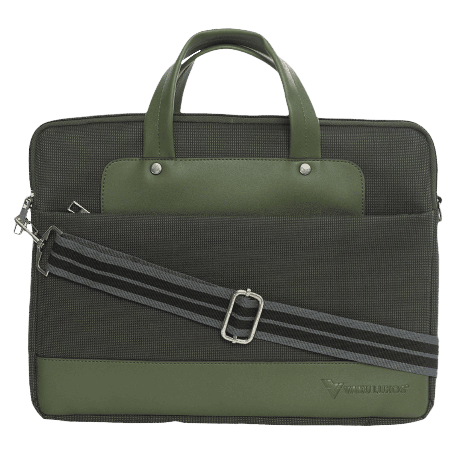 Dr. Vaku DA SALERNO Leather Laptop Sling Bag for 13 & 14 Inch Laptop (Water Resistant, Green)_1