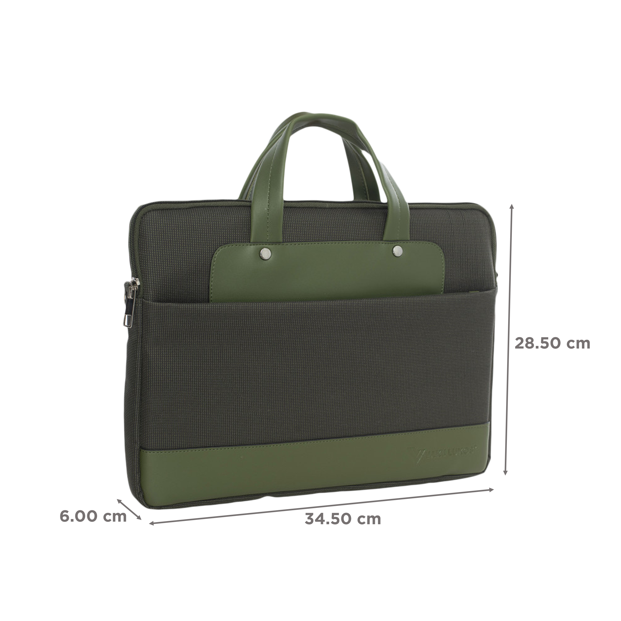 Dr. Vaku DA SALERNO Leather Laptop Sling Bag for 13 & 14 Inch Laptop (Water Resistant, Green)_2