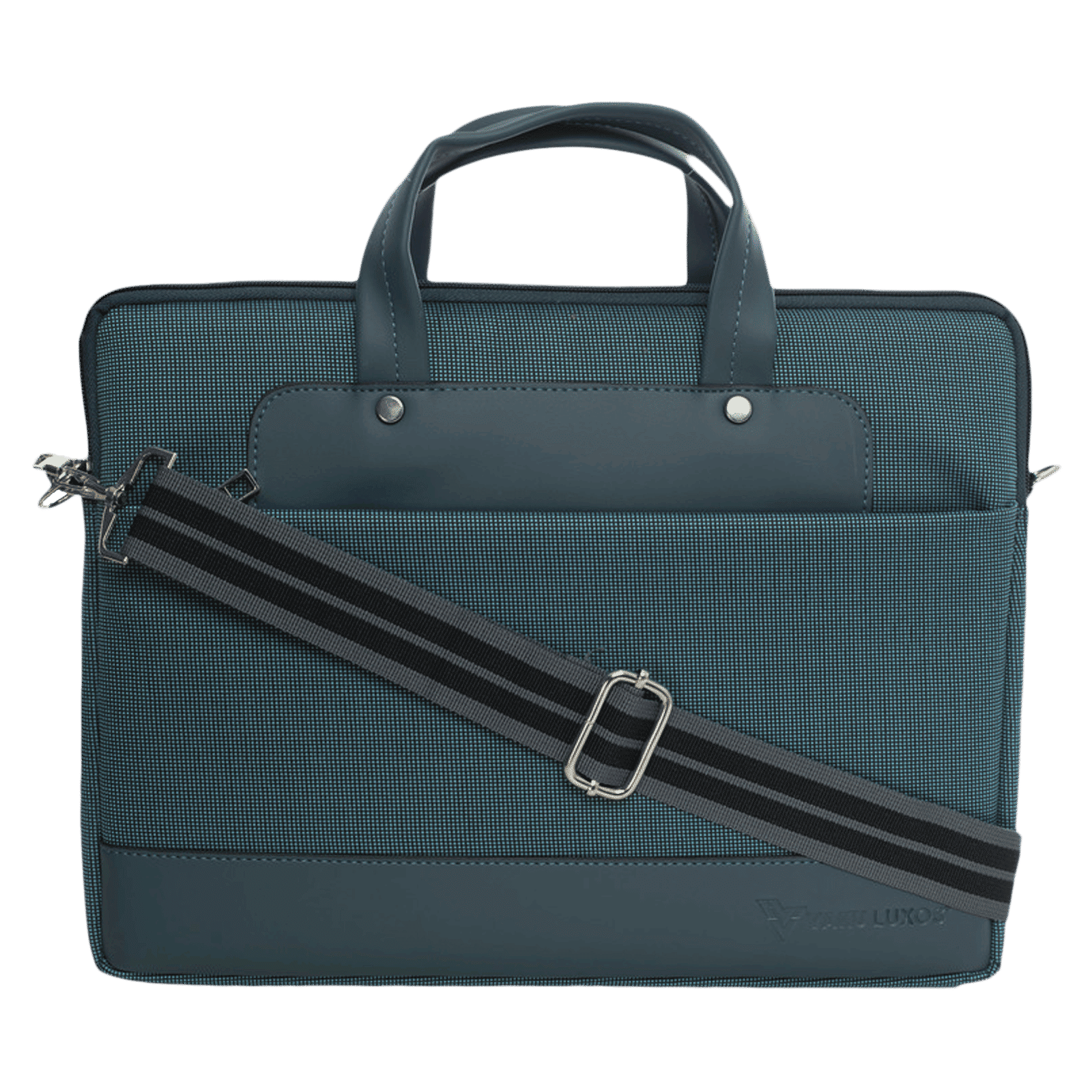 Dr. Vaku DA SALERNO Leather Laptop Sling Bag for 13 & 14 Inch Laptop (Water Resistant, Blue)_1