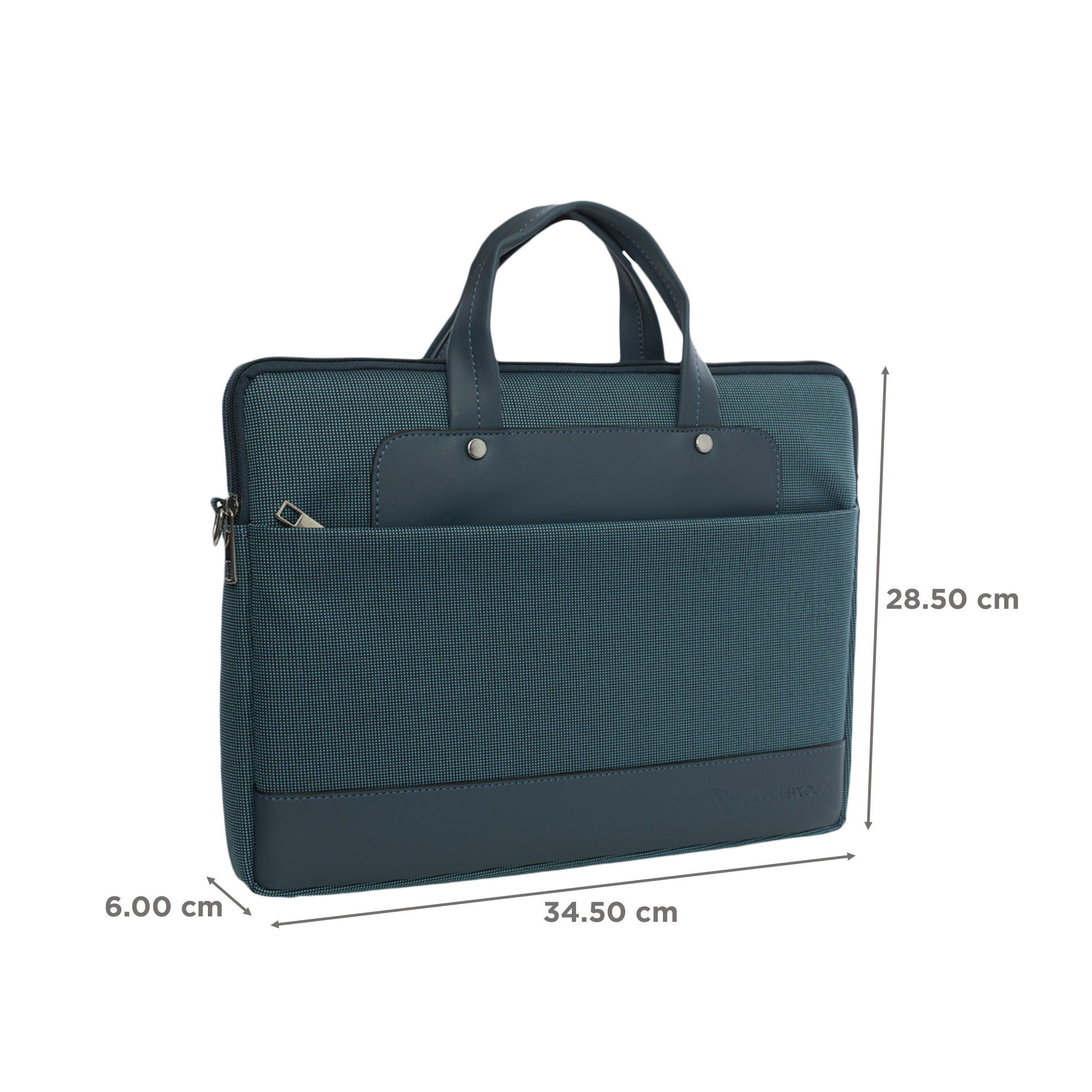 Dr. Vaku DA SALERNO Leather Laptop Sling Bag for 13 & 14 Inch Laptop (Water Resistant, Blue)_2