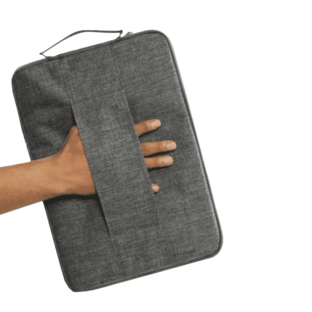 Dr. Vaku Geuite Series Polyester Fabric Laptop Sleeve for 14 Inch Laptop (6 L, Water Repellent, Grey)_5