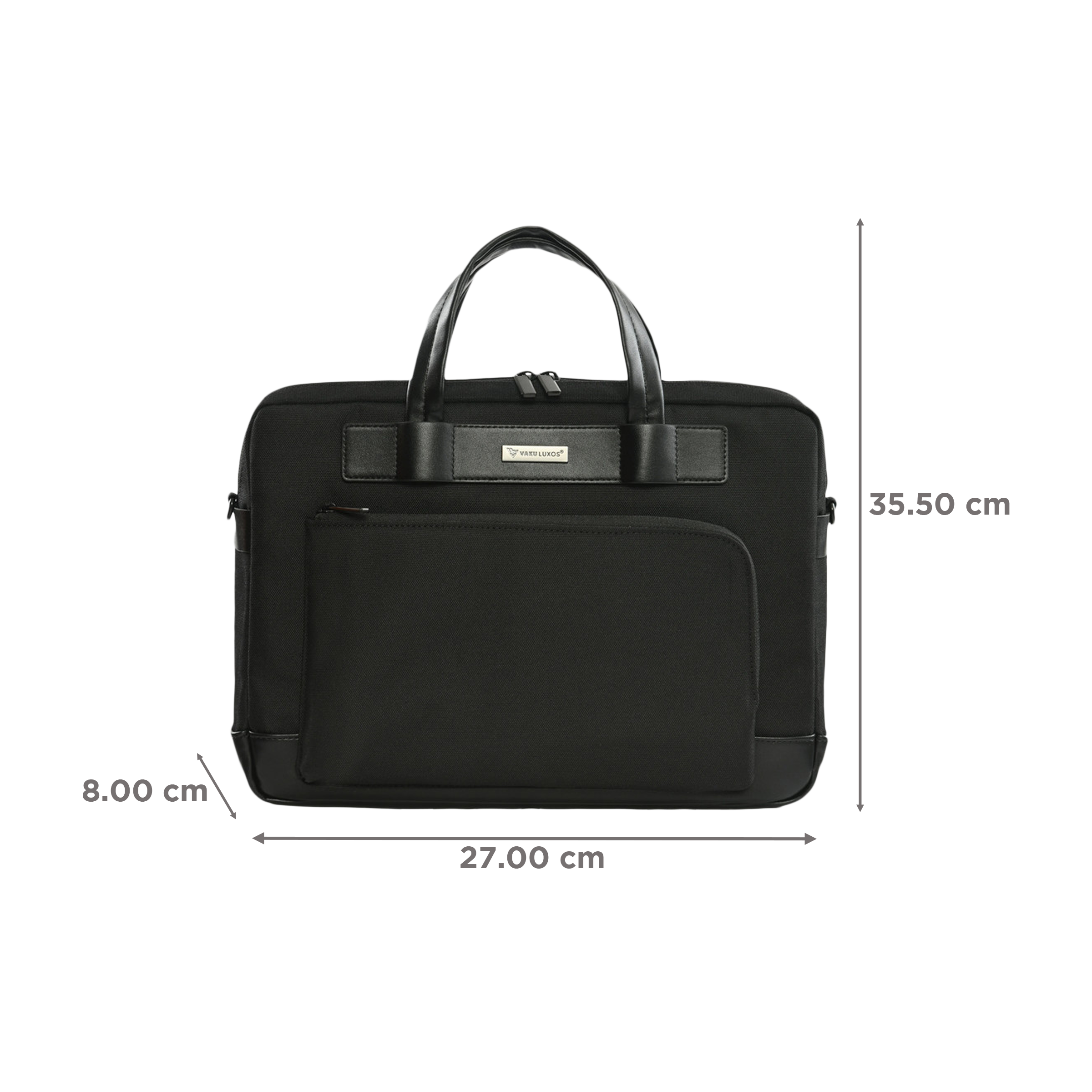 Dr. Vaku Mateo Series Polyester Fabric Laptop Sleeve for 14 Inch Laptop (6 L, Waterproof, Black)_3