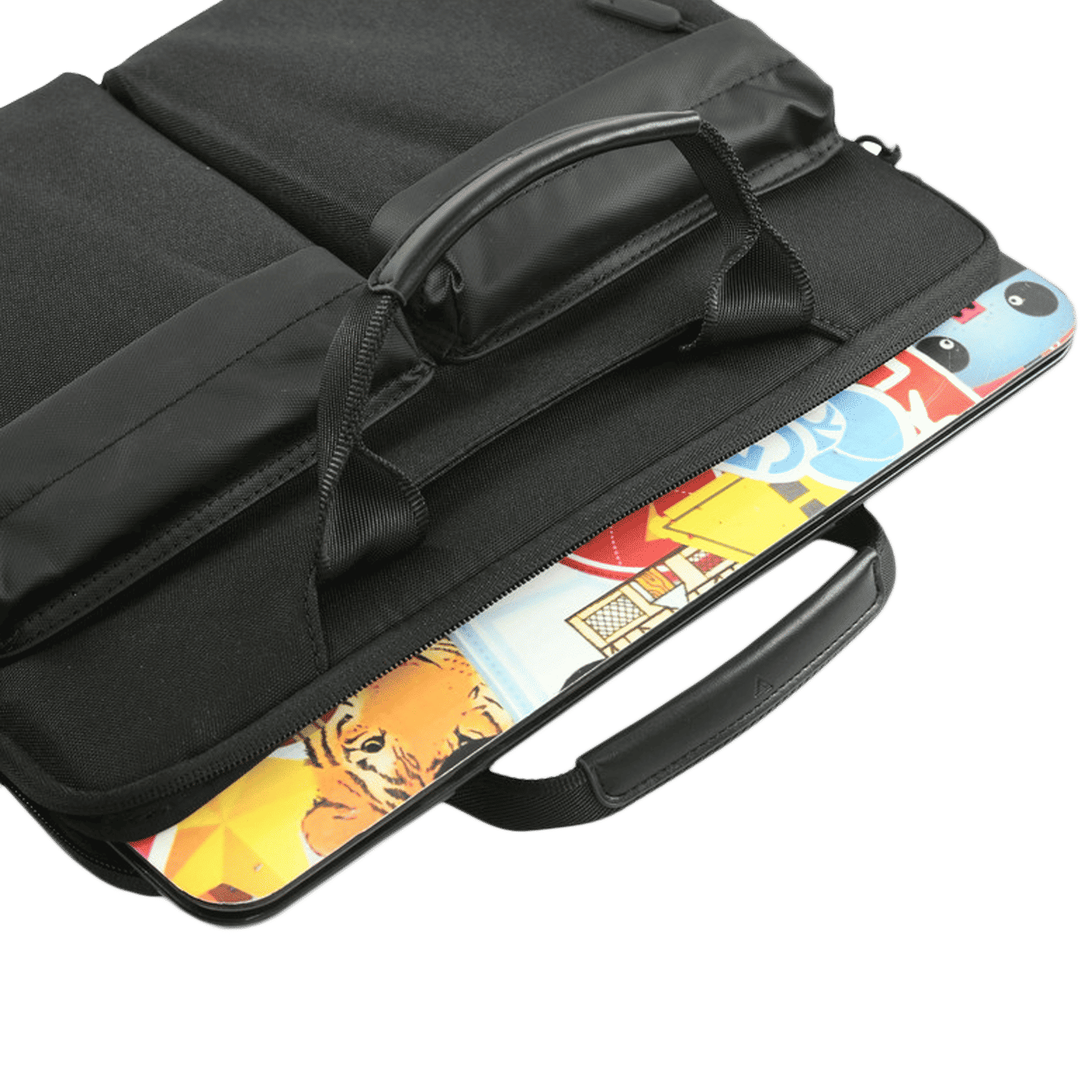 Dr. Vaku Vigor Series Polyester Fabric Laptop Sleeve for 14 Inch Laptop (6 L, Waterproof, Black)_4