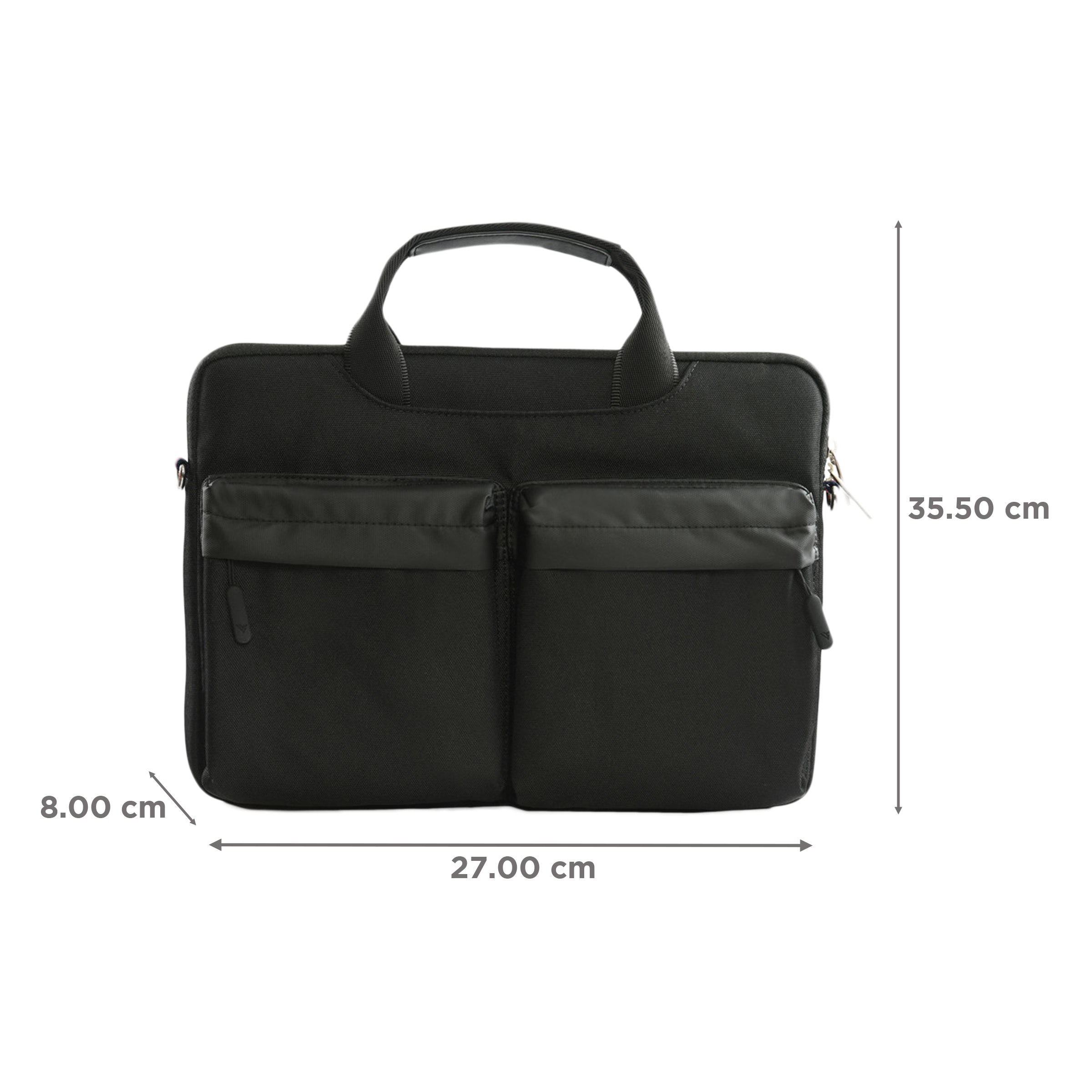 Dr. Vaku Vigor Series Polyester Fabric Laptop Sleeve for 14 Inch Laptop (6 L, Waterproof, Black)_3