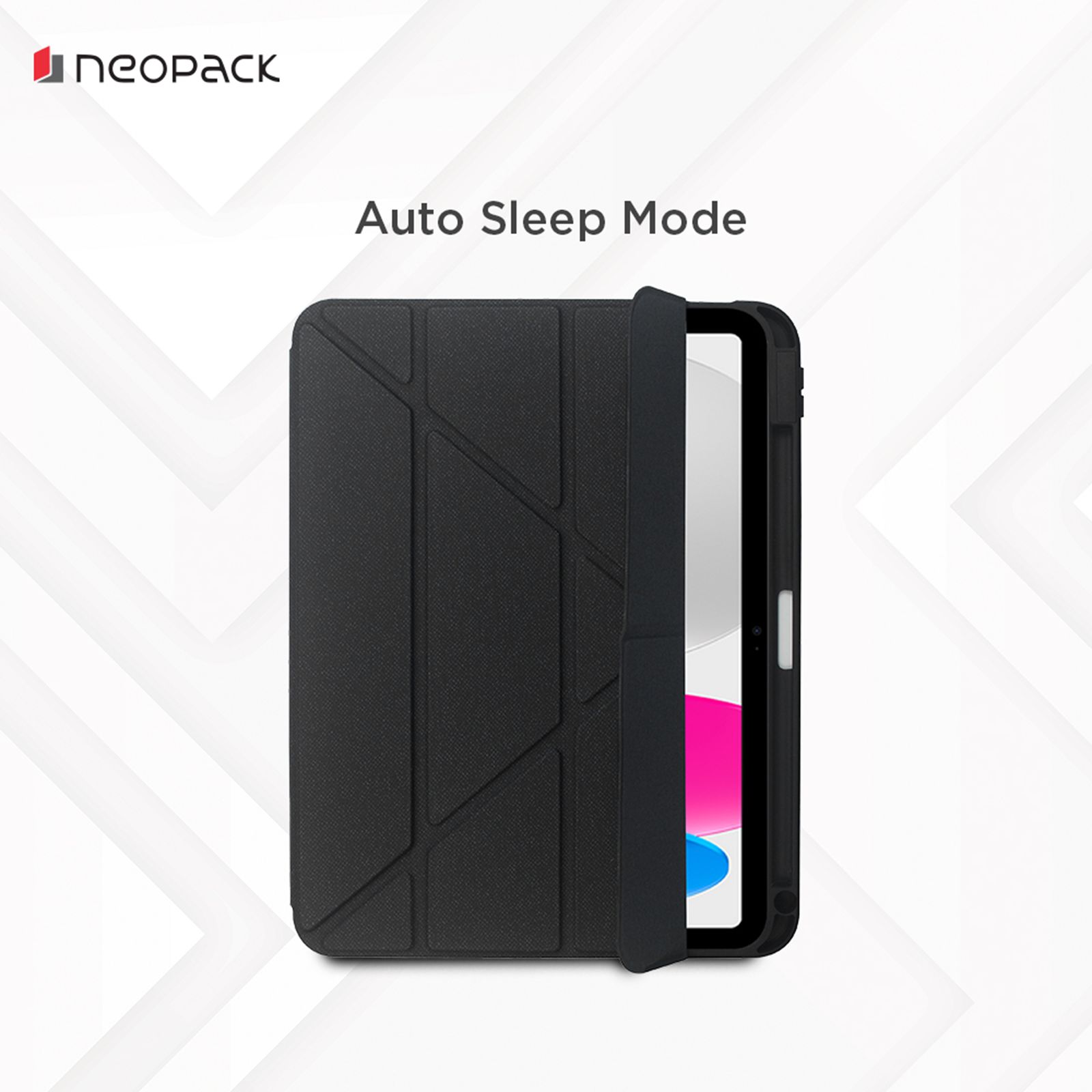 Neopack Alpha Polyurethane Back Case for Apple iPad (10th Gen) (With Pencil Holder, Black)_8