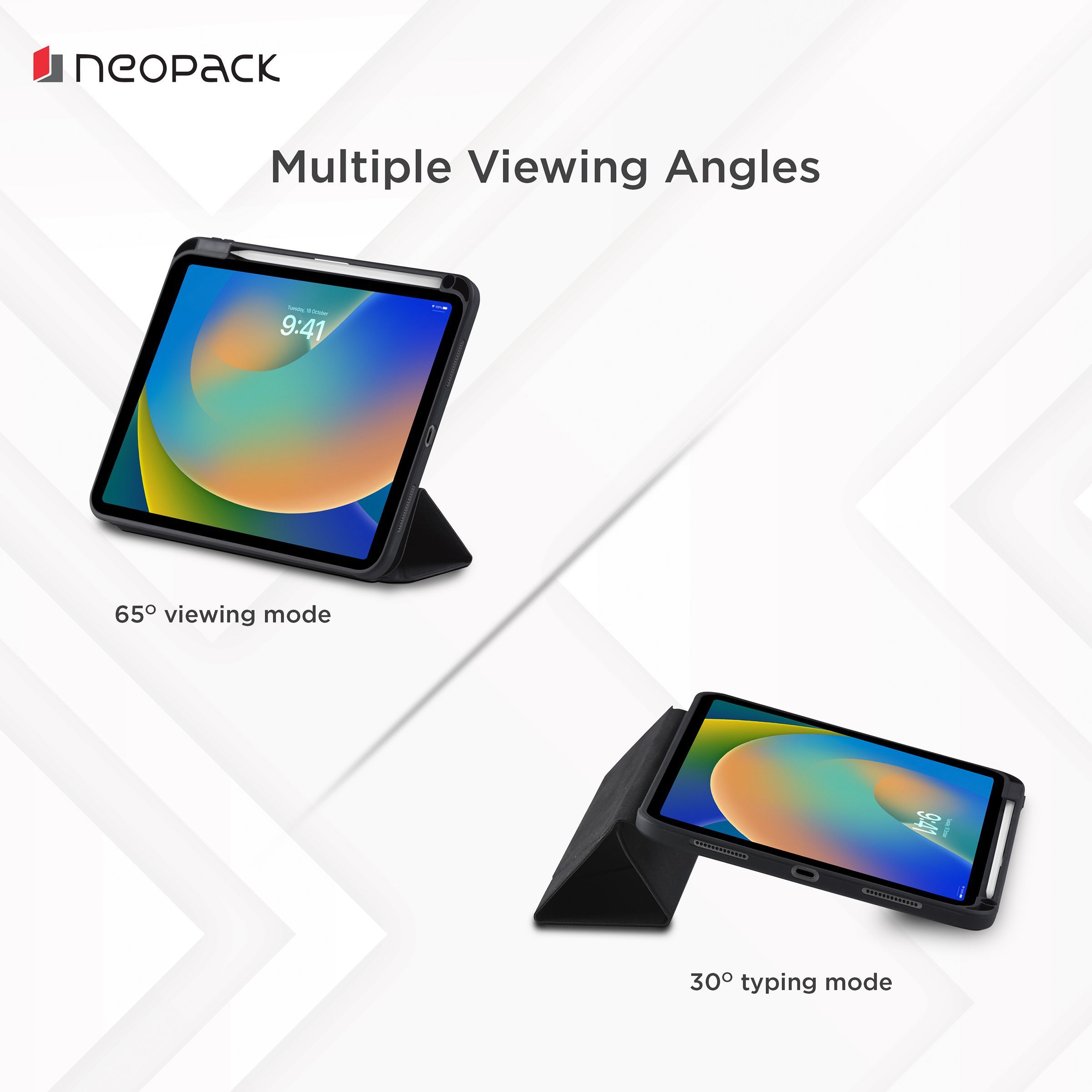 Neopack Alpha Polyurethane Back Case for Apple iPad (10th Gen) (With Pencil Holder, Black)_10