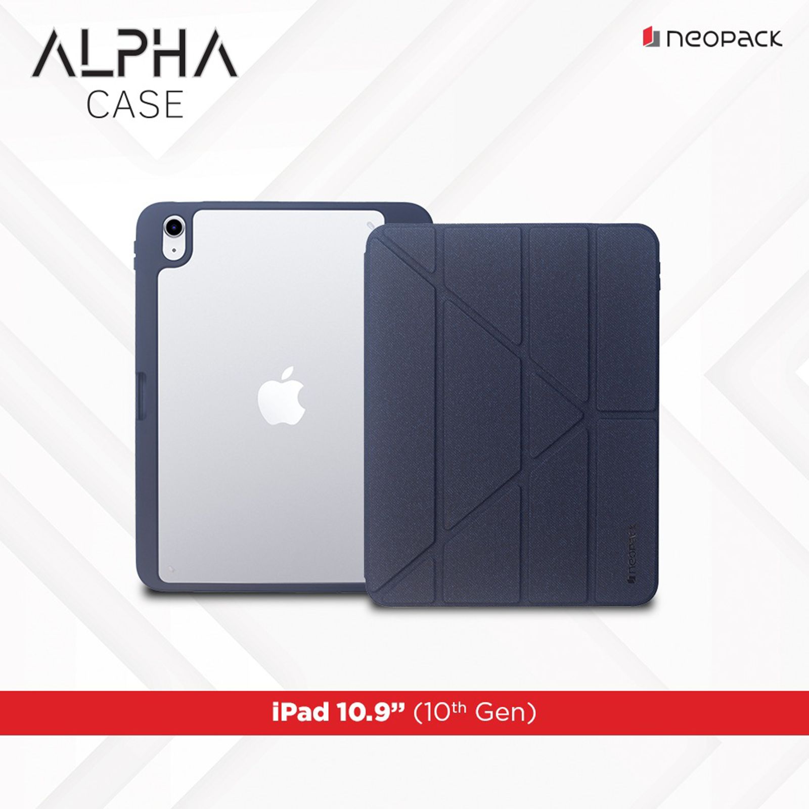 Neopack Alpha Polyurethane Back Case for Apple iPad (10th Gen) (With Pencil Holder, Navy Blue)_3