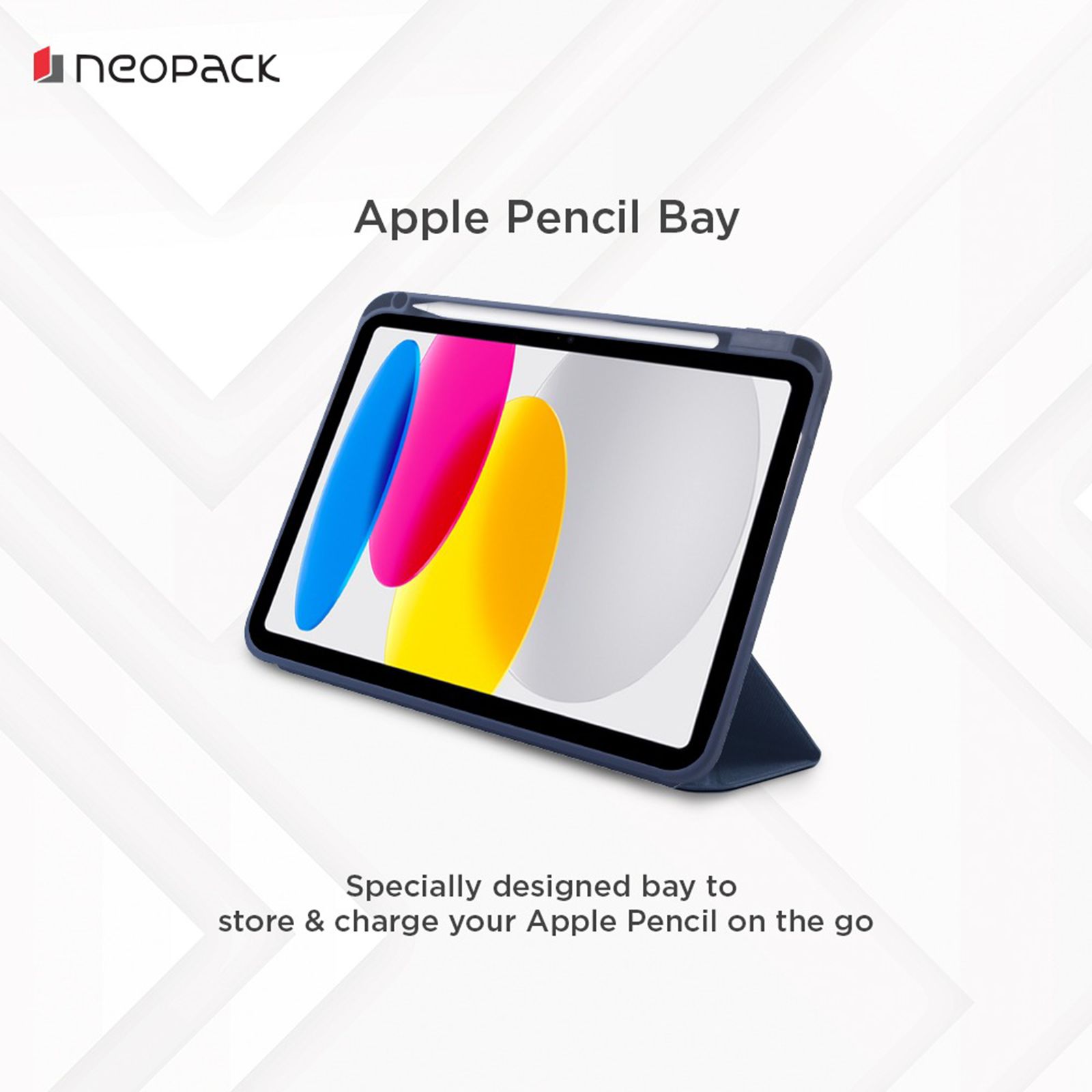 Neopack Alpha Polyurethane Back Case for Apple iPad (10th Gen) (With Pencil Holder, Navy Blue)_4