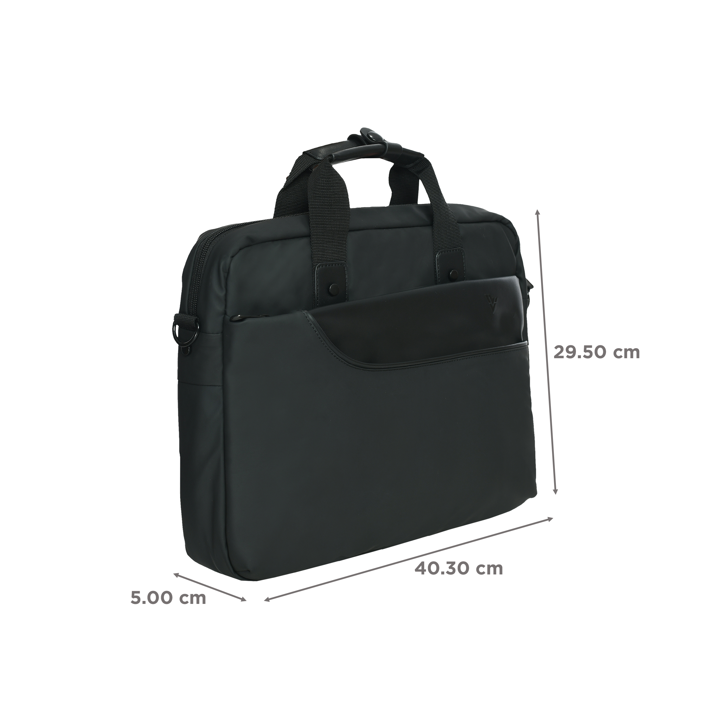 Dr. Vaku CALISTA Polyester Laptop Sling Bag for 13 & 14 Inch Laptop (Water Resistant, Black)_2