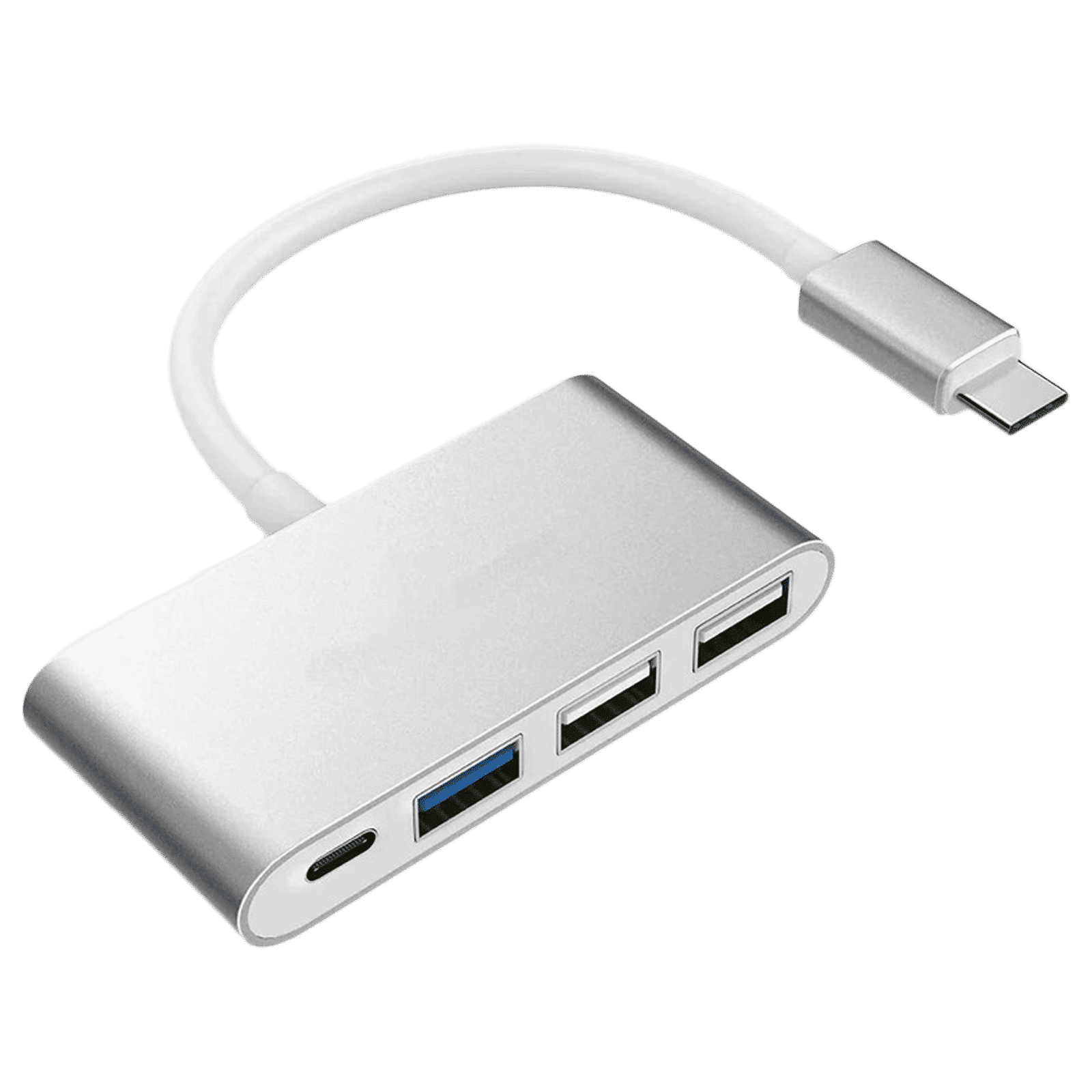 Dr. Vaku Quardo 4-in-1 USB 3.0 Type C to USB 3.0 Type A, USB 2.0 Type A, USB 3.0 Type C USB Hub (5 GbpsData Transfer Rate, Silver)_1