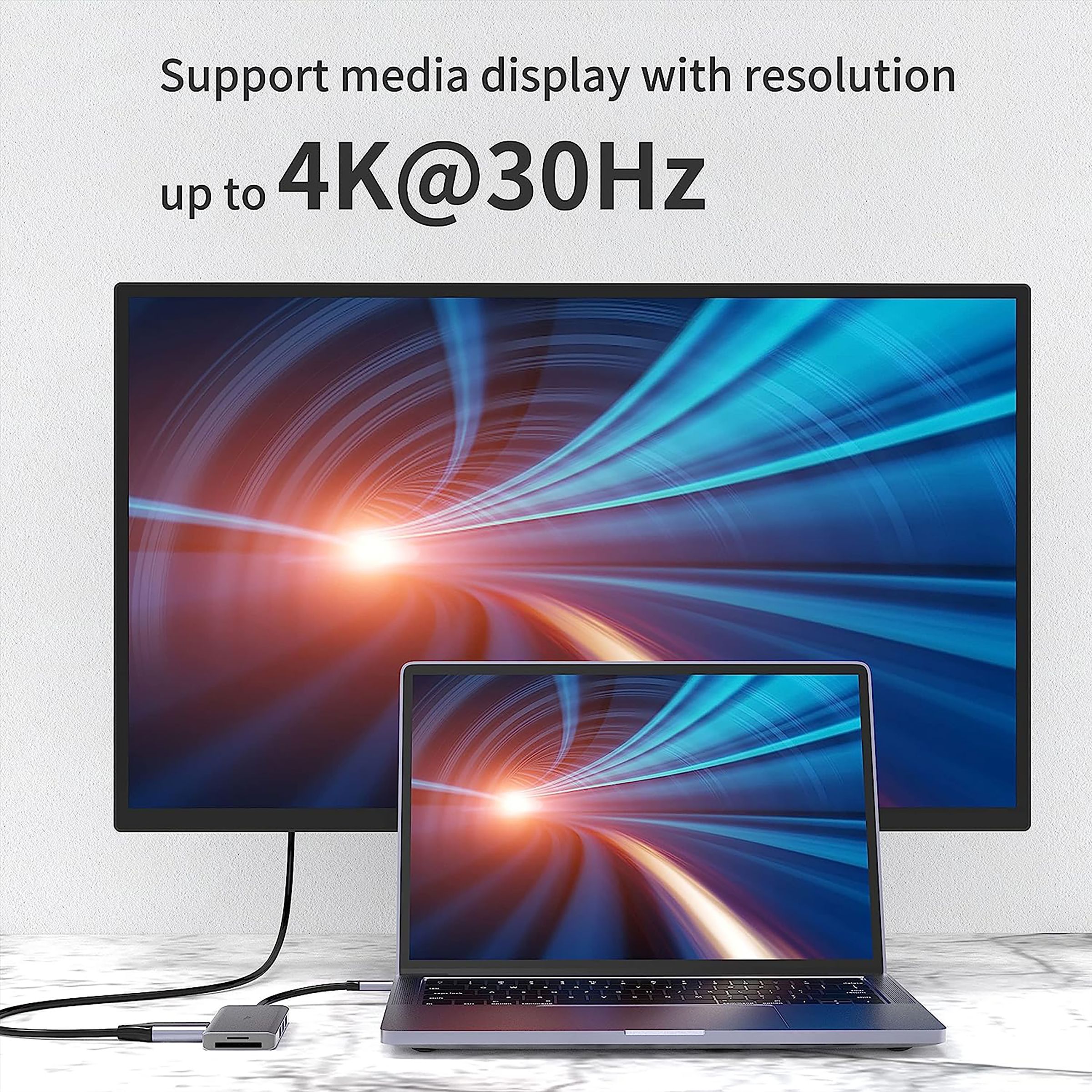 Dr. Vaku Sentinel 3.0 7-in-1 USB 3.0 Type C to USB 2.0 Type A, USB 3.0 Type C, HDMI Type A, SD Card Slot, TF Card Reader USB Hub (Compact & Portable Design, Grey)_7