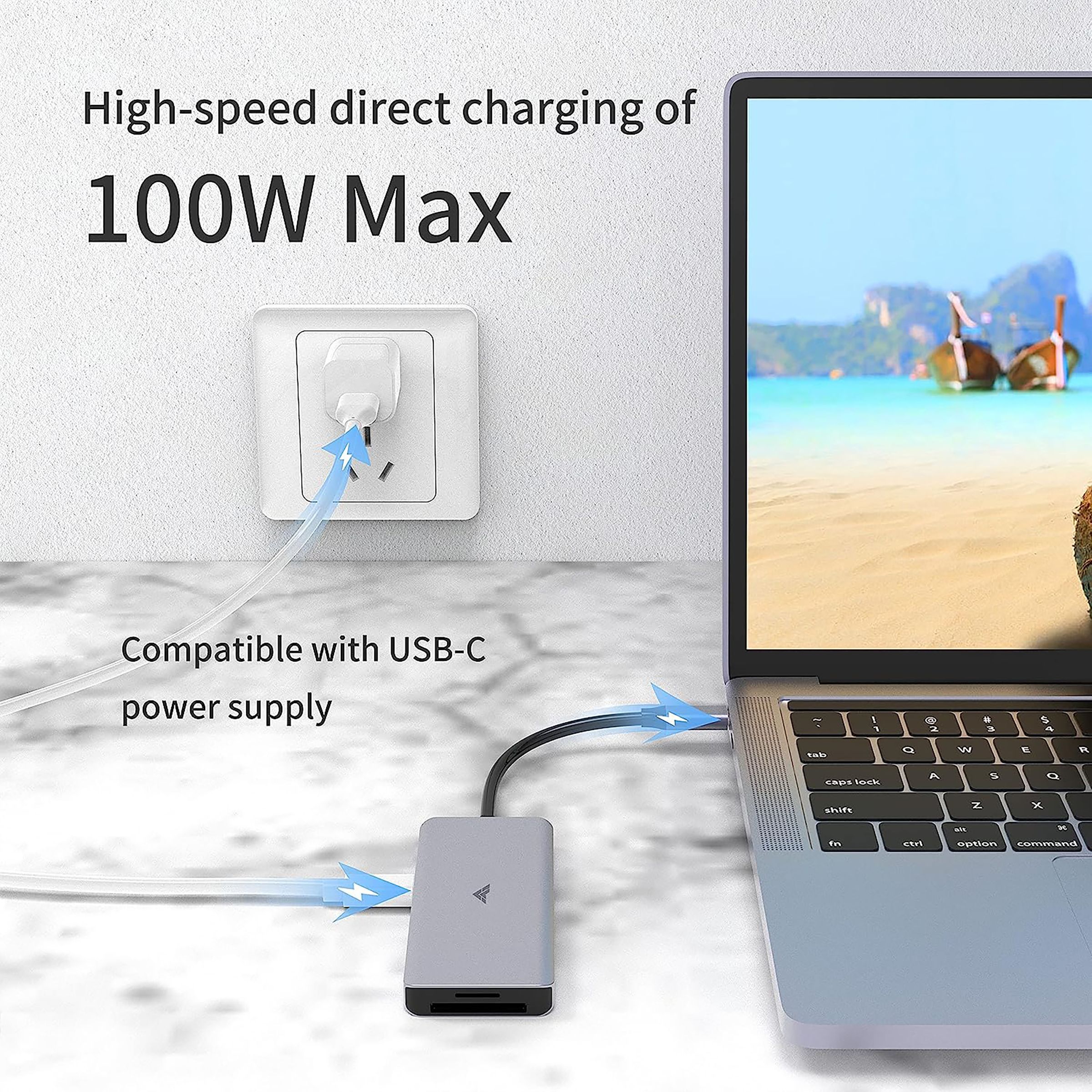 Dr. Vaku Sentinel 3.0 7-in-1 USB 3.0 Type C to USB 2.0 Type A, USB 3.0 Type C, HDMI Type A, SD Card Slot, TF Card Reader USB Hub (Compact & Portable Design, Grey)_5