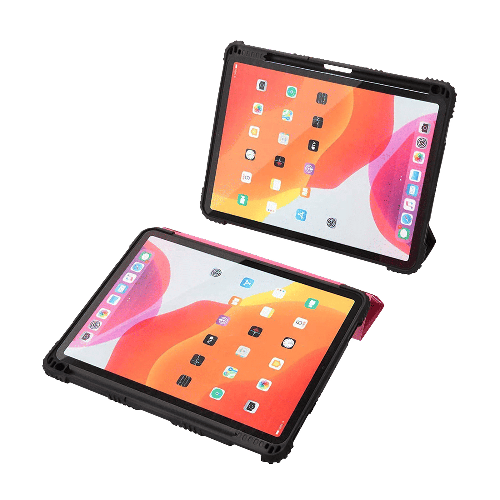 VAKU LUXOS Stalwart TPU & Leather Back Case For Apple iPad Pro 11 Inch, iPad Air 10.9 Inch with Smart Tri-Fold Pencil Holder (Magnetic Connection, Black)_5