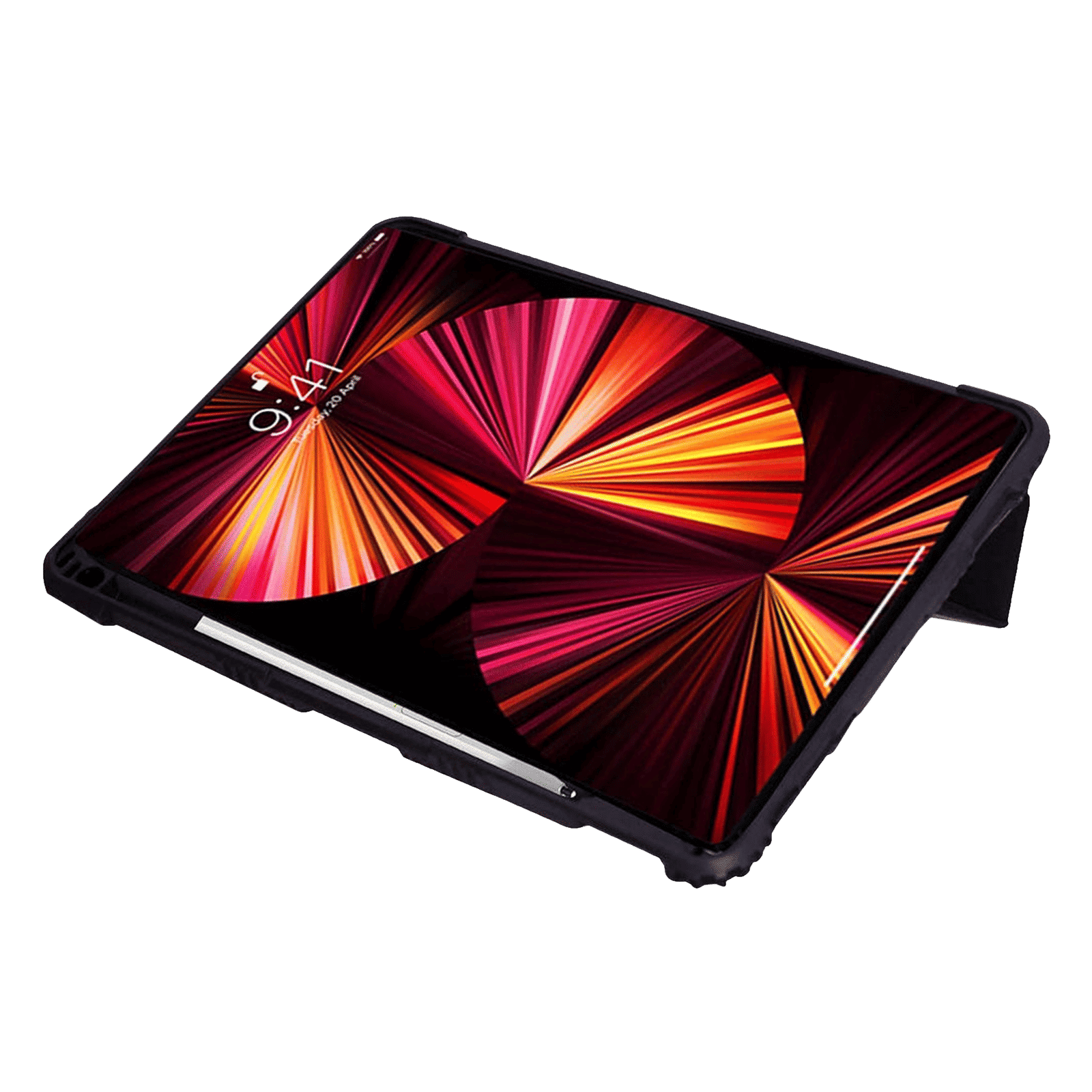 VAKU LUXOS Stalwart TPU & Leather Back Case For Apple iPad Pro 11 Inch, iPad Air 10.9 Inch with Smart Tri-Fold Pencil Holder (Magnetic Connection, Black)_3