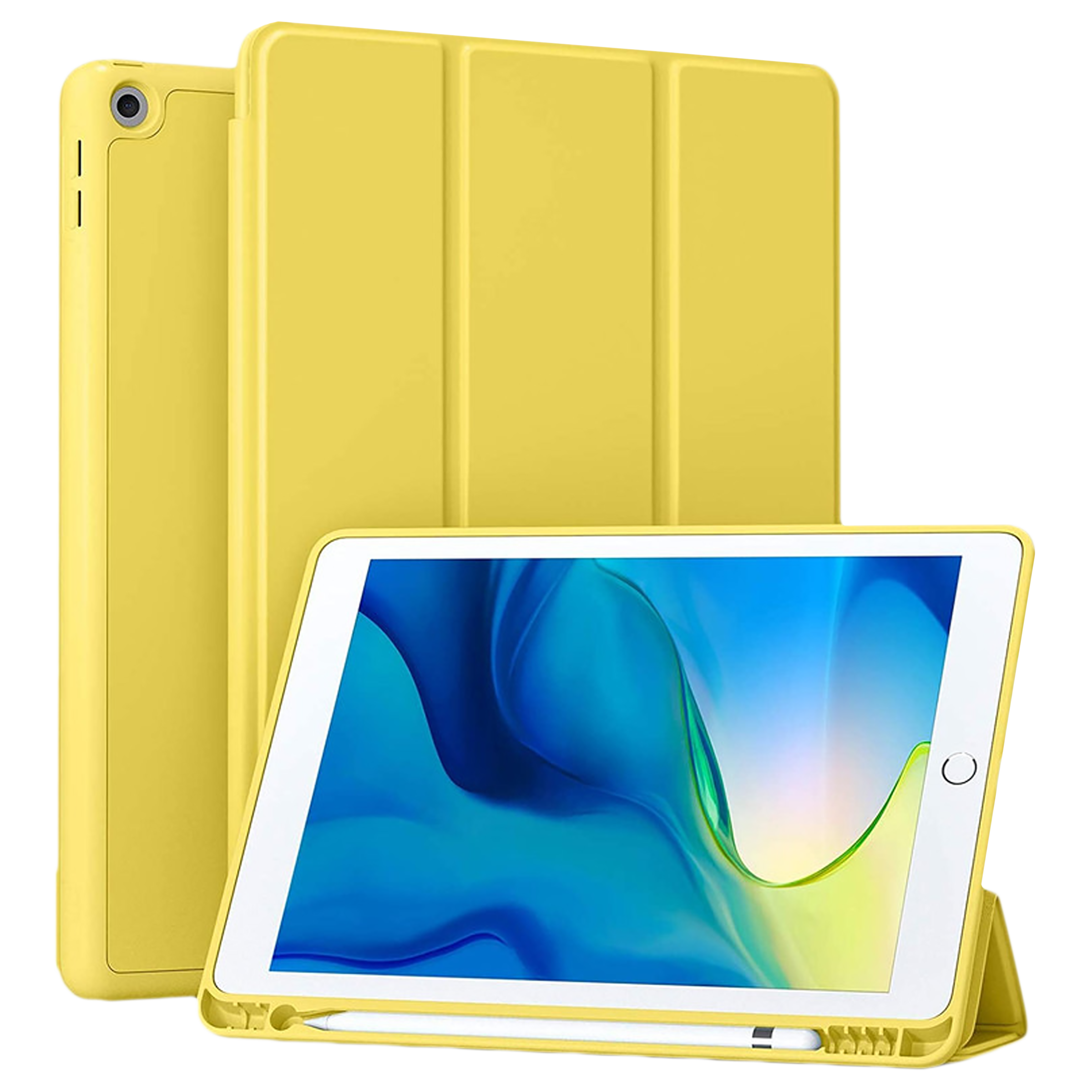 Vaku Stallion Series Microfiber Flip Cover for Apple iPad 10.2 Inch (7th, 8th, 9th Gen) (Built-in Pencil Holder, Yellow)_1