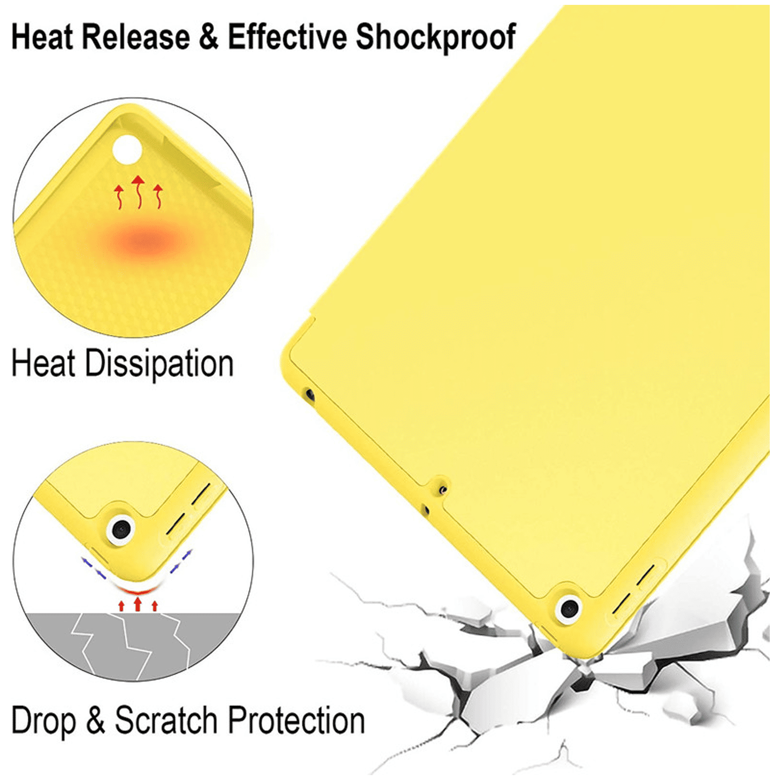 Vaku Stallion Series Microfiber Flip Cover for Apple iPad 10.2 Inch (7th, 8th, 9th Gen) (Built-in Pencil Holder, Yellow)_3