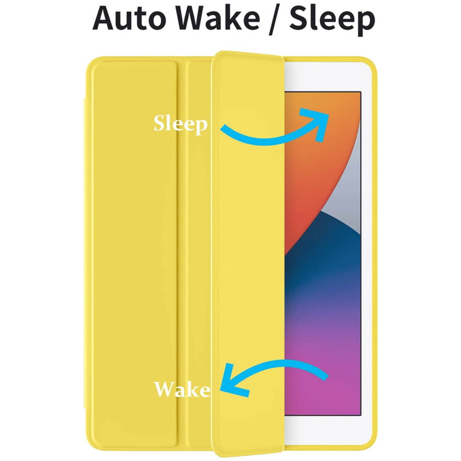 Vaku Stallion Series Microfiber Flip Cover for Apple iPad 10.2 Inch (7th, 8th, 9th Gen) (Built-in Pencil Holder, Yellow)_5