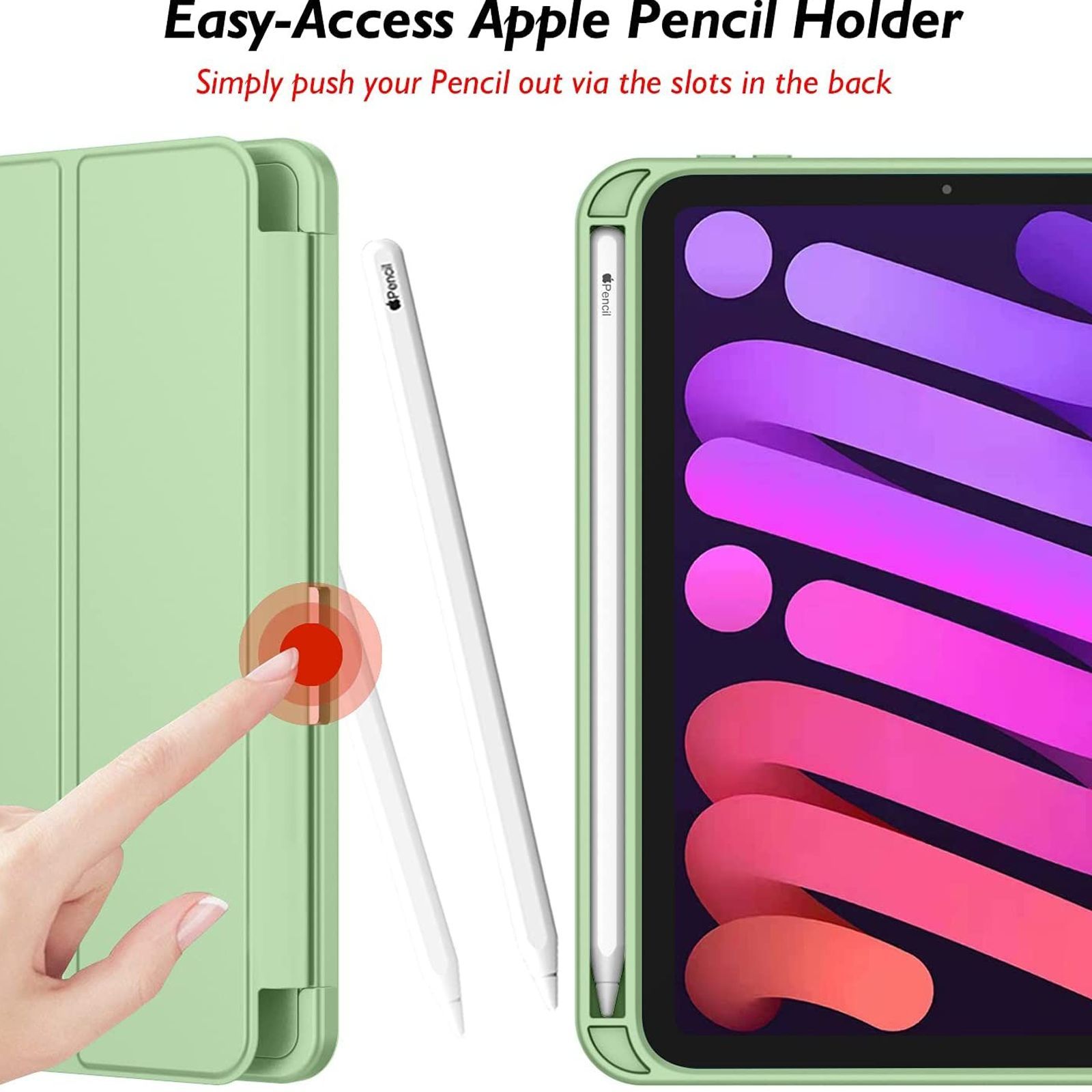 Vaku Stallion Trifold TPU Flip Cover for Apple iPad Mini (6th Gen) (Wireless Charging Support, Green)_4