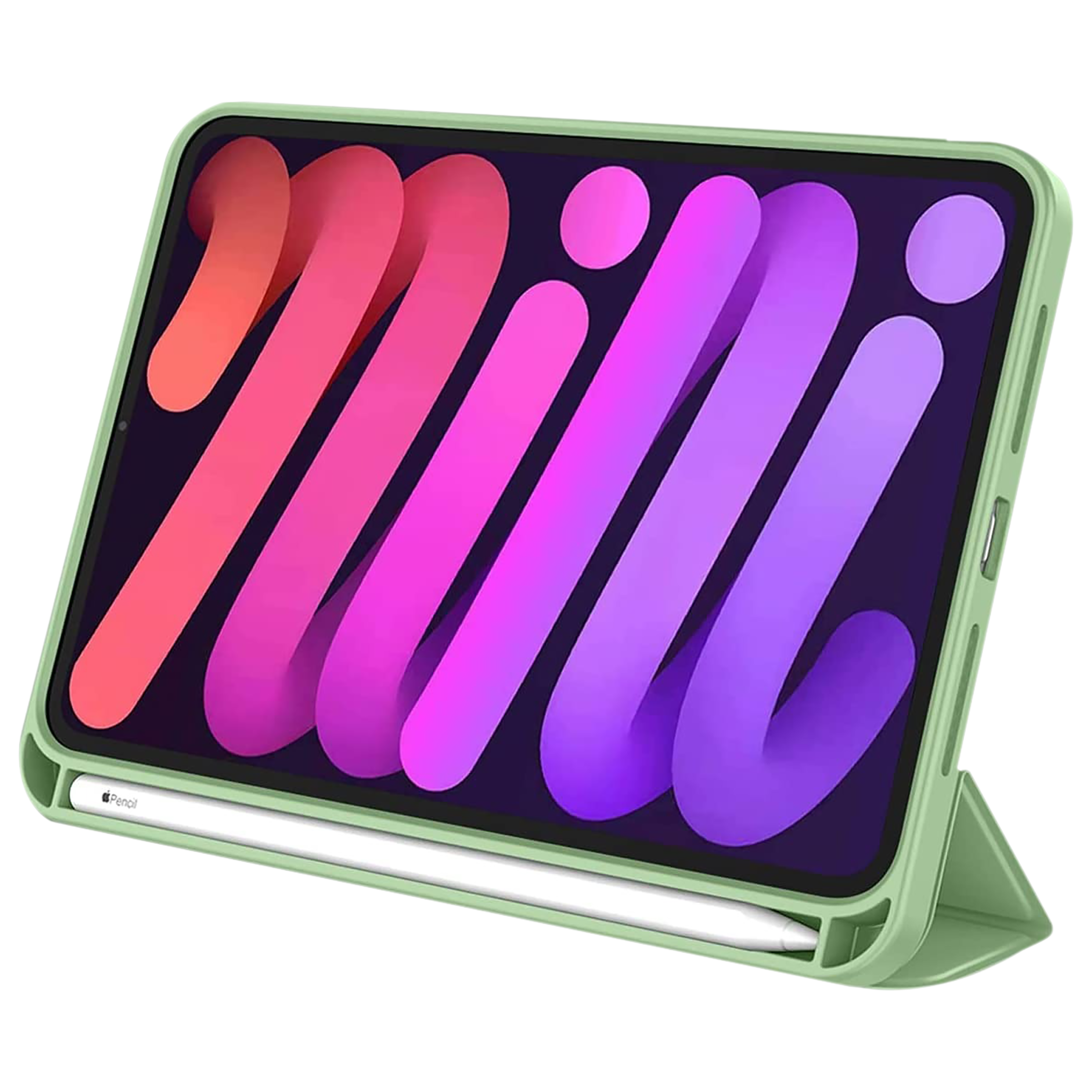 Vaku Stallion Trifold TPU Flip Cover for Apple iPad Mini (6th Gen) (Wireless Charging Support, Green)_3