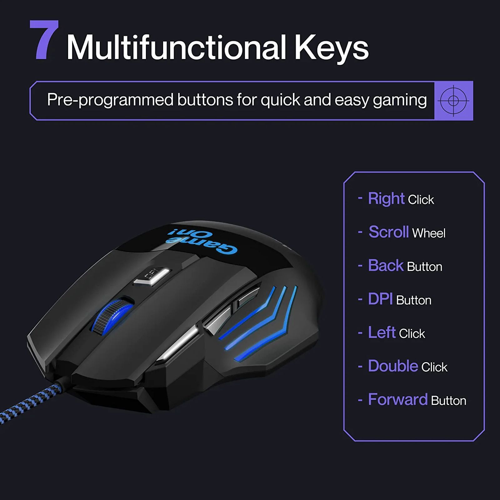 ambrane Trone Wired Optical Gaming Mouse with Customizable Buttons (3600 DPI, Ergonomic Design, Black) ambrane Trone Wired Optical Gaming Mouse with Customizable Buttons (3600 DPI, Ergonomic Design, Black)_7