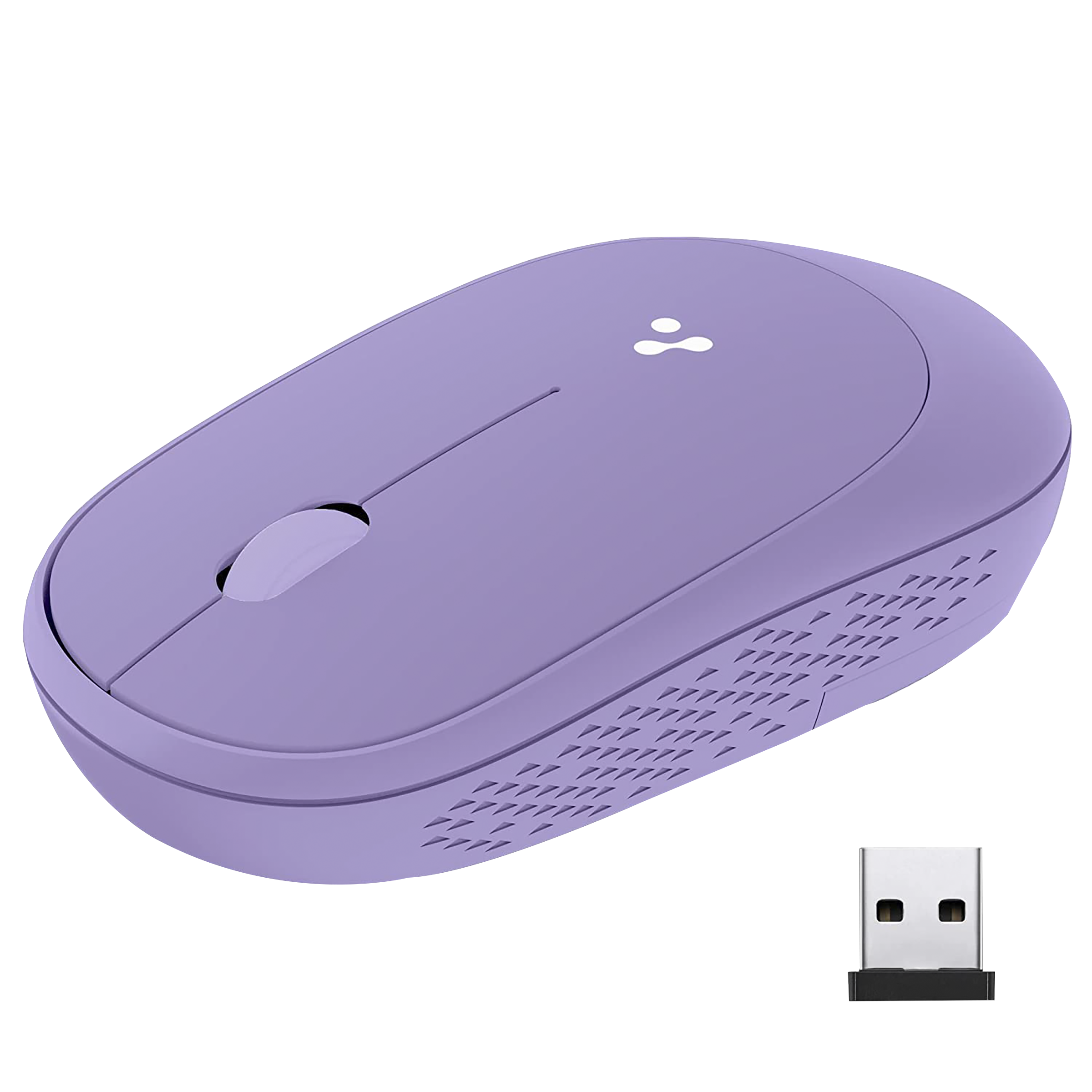 ambrane SliQ Wireless Optical Mouse with Silent Click Buttons (1200 DPI, Sleek Design, Purple)_1