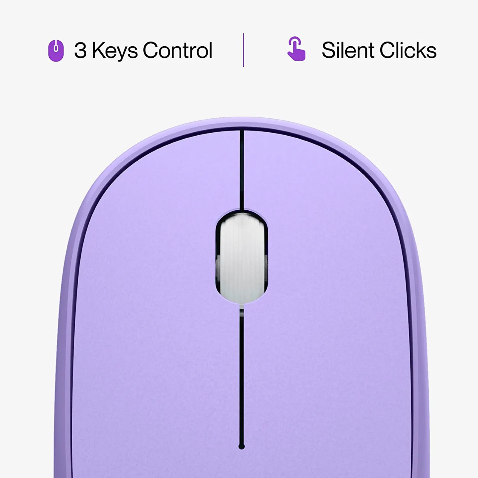 ambrane SliQ Wireless Optical Mouse with Silent Click Buttons (1200 DPI, Sleek Design, Purple)_6