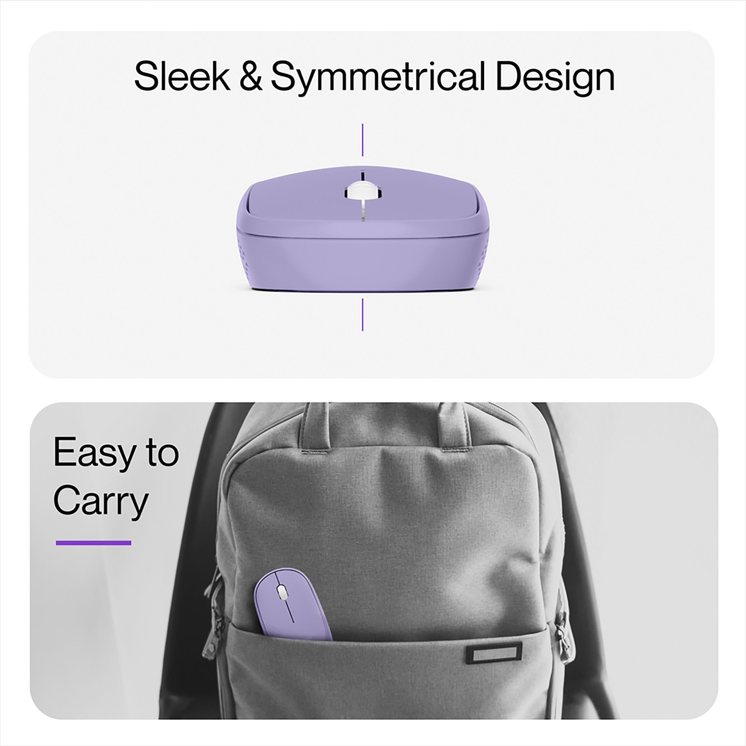 ambrane SliQ Wireless Optical Mouse with Silent Click Buttons (1200 DPI, Sleek Design, Purple)_4