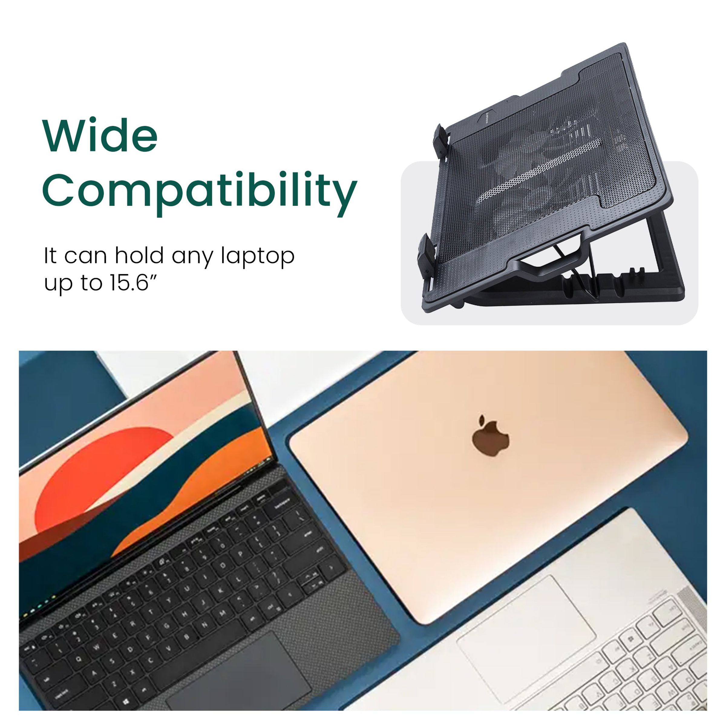 ambrane ChillPad Stand with Cooling Fan for 15.6 inch Laptops (Adjustable Height and Angles, Black)_5