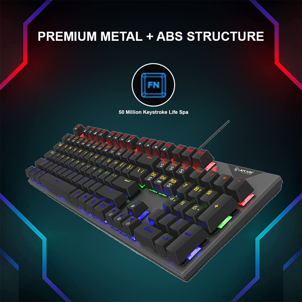 LAPCARE Champ LGK-105 Wired Gaming Keyboard with Backlit Keys (Spillproof, Black)_9