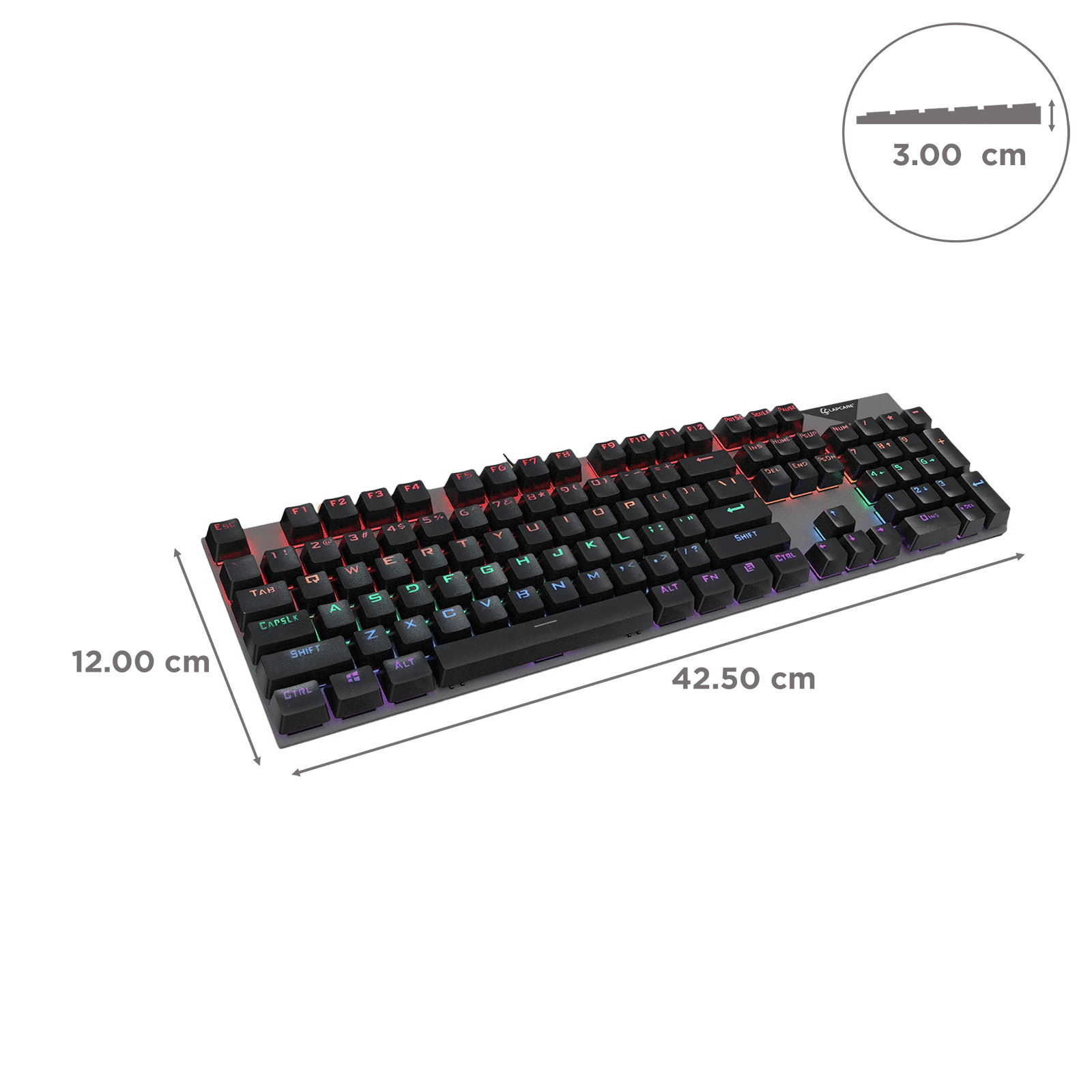 LAPCARE Champ LGK-105 Wired Gaming Keyboard with Backlit Keys (Spillproof, Black)_3