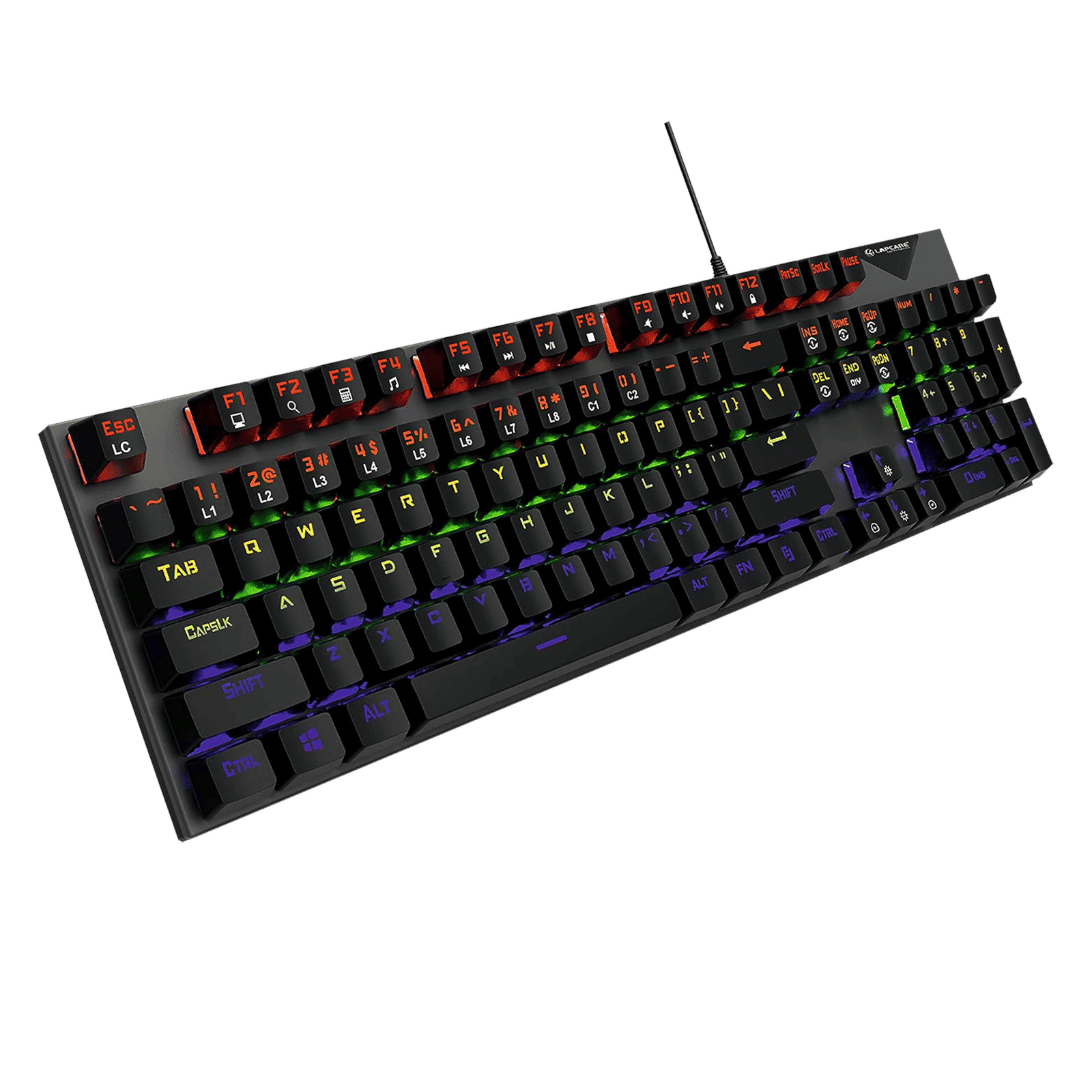 LAPCARE Champ LGK-105 Wired Gaming Keyboard with Backlit Keys (Spillproof, Black)_5