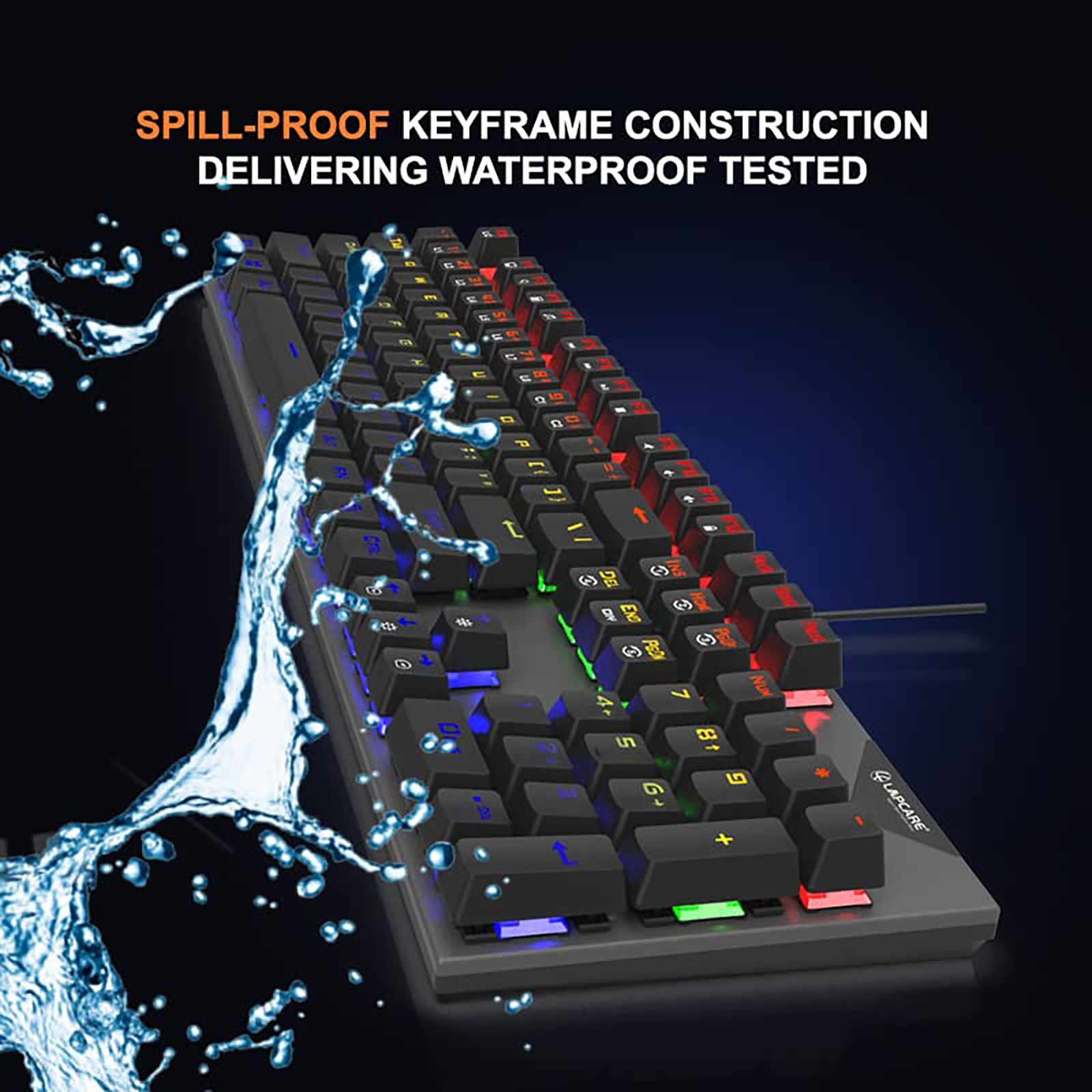 LAPCARE Champ LGK-105 Wired Gaming Keyboard with Backlit Keys (Spillproof, Black)_6