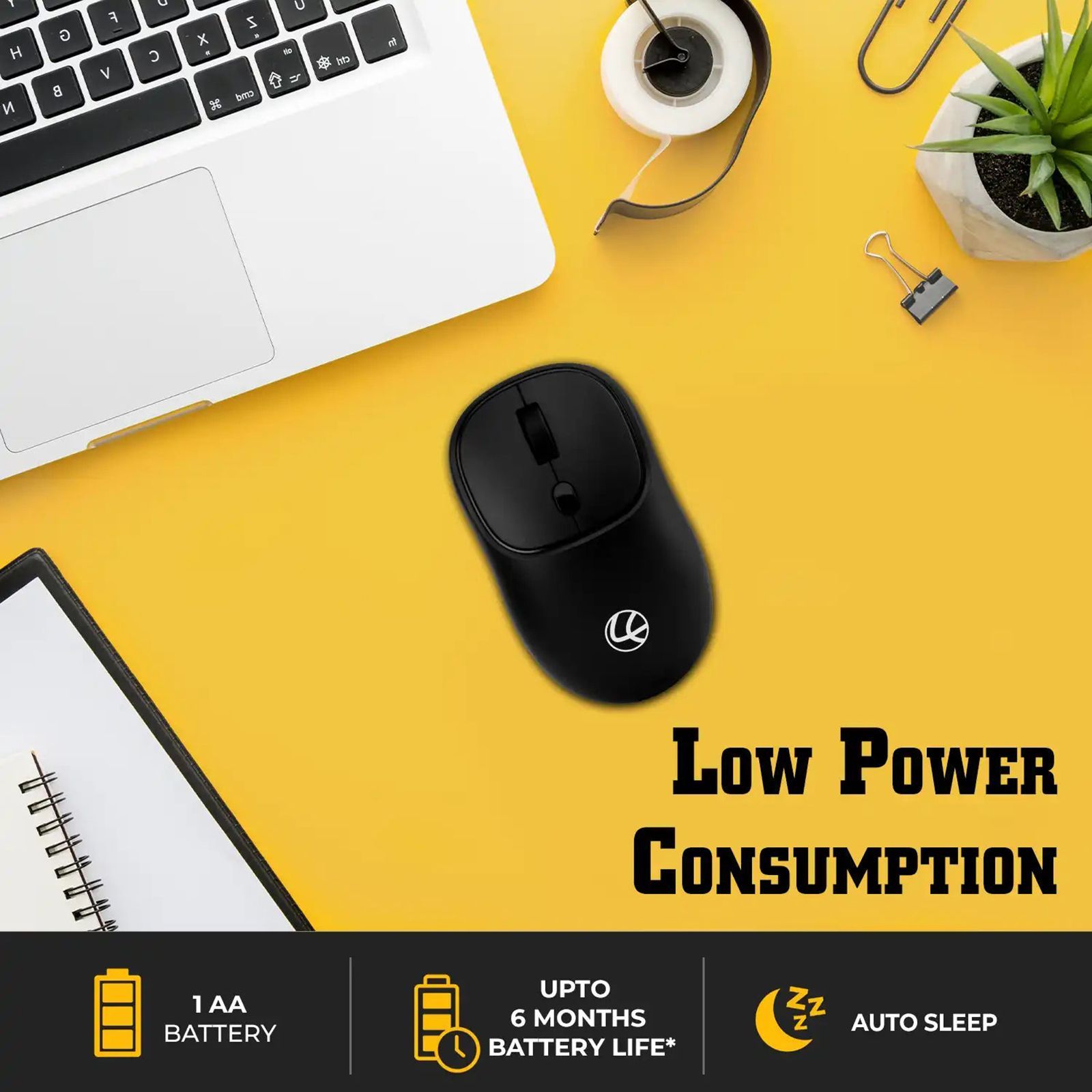 LAPCARE Safari 009 Wireless Optical Gaming Mouse (1600 DPI, Ergonomic Design, Black) LAPCARE Safari 009 Wireless Optical Gaming Mouse (1600 DPI, Ergonomic Design, Black)_7