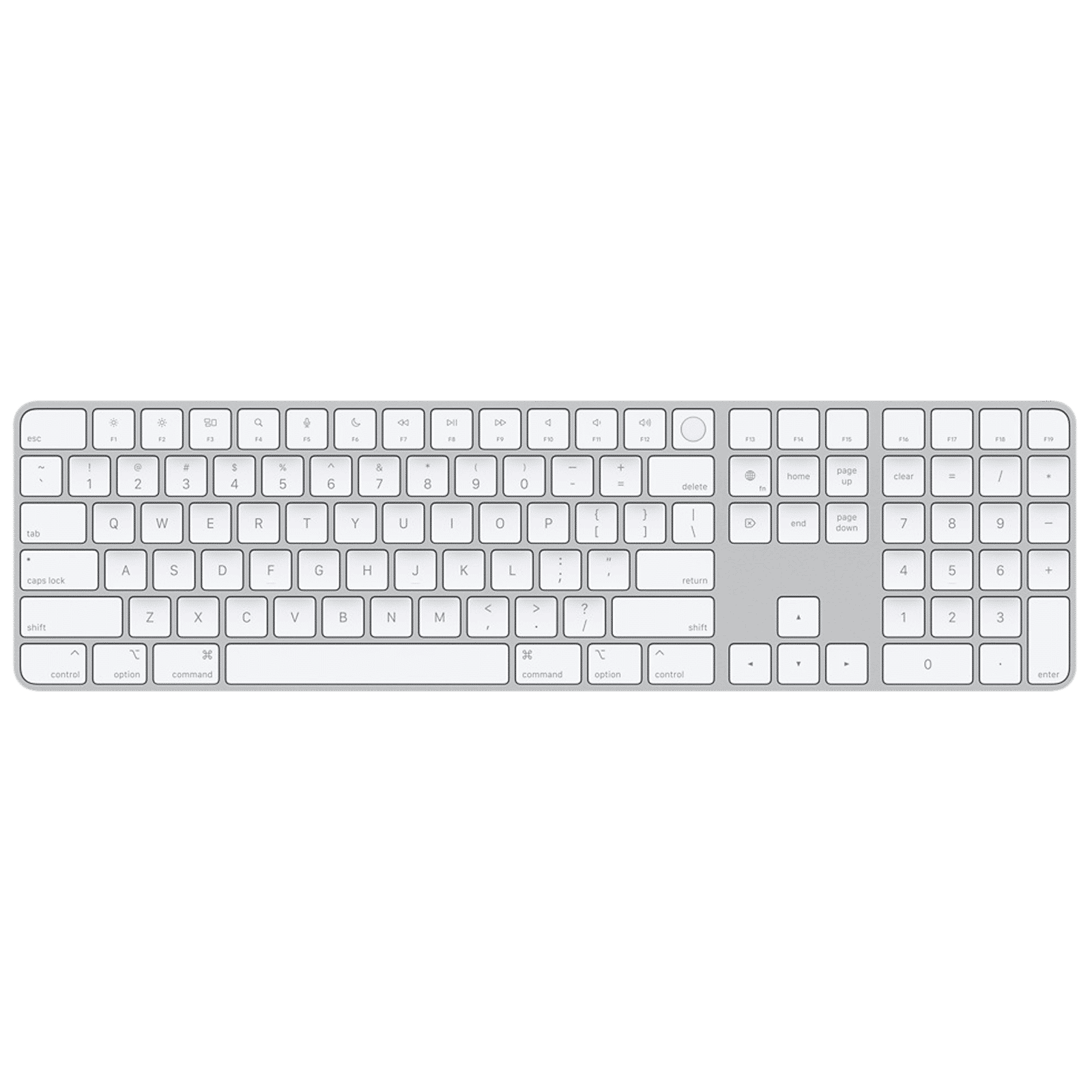 Apple Magic Rechargeable Bluetooth Wireless Keyboard with Number Pad (Touch ID, White)_1